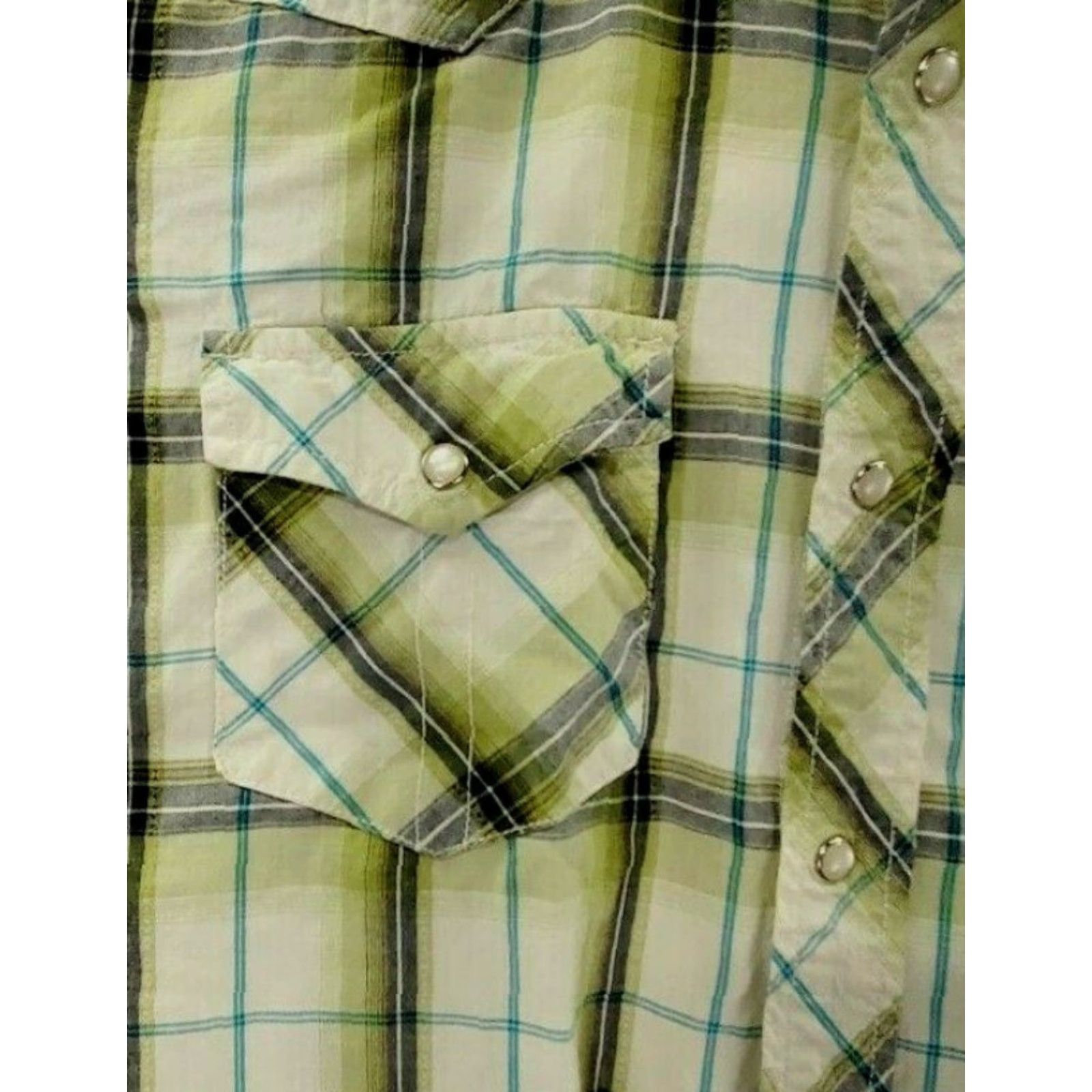 Vintage CANYON RIVER BLUES Mens Size L Green Pearl Snap Up Western Short Sleeve Shirt - Shirt - Regular - Green - 100% Cotton - Men - XS to XL? Size US L / EU 52-54 / 3 - 3 Thumbnail