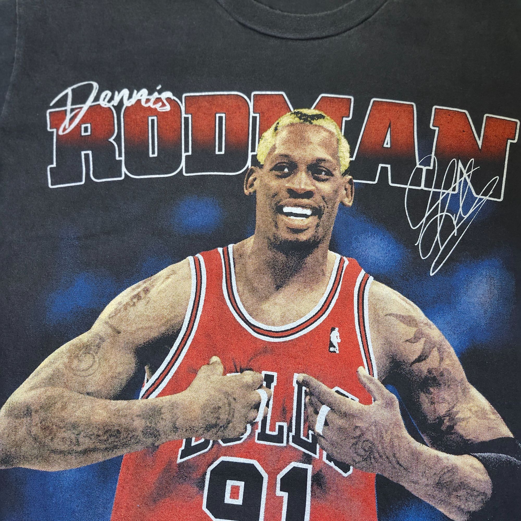 Vintage Vintage Dennis Rodman Chicago Bulls Bootleg Tee large Size US L / EU 52-54 / 3 - 2 Thumbnail