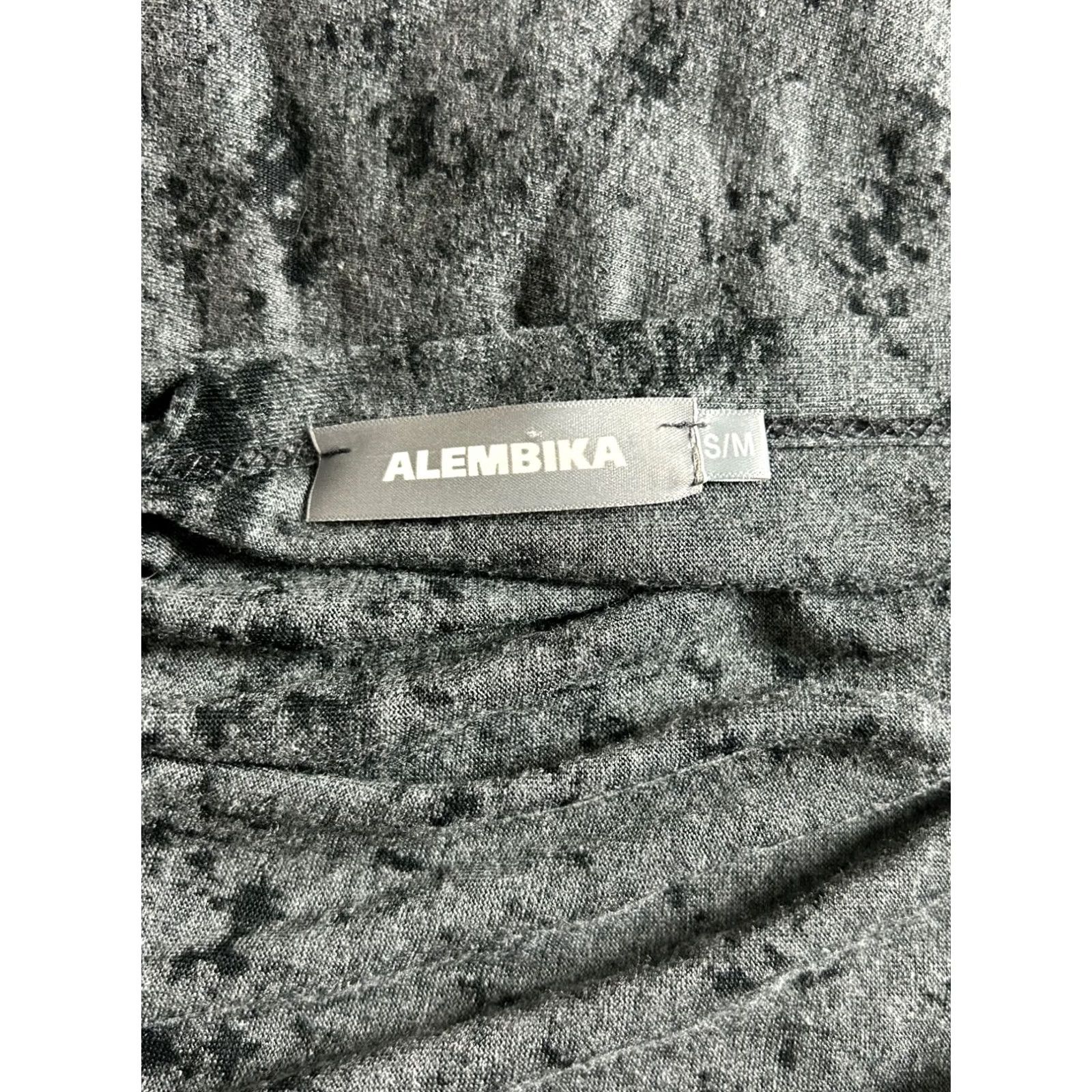 Vintage Alembika Cardigan Open Front Gray Black Abstract Print Lagenlook Size S/M Womens Dressy Casual Knit Sleeve Long Draped Open-Front Bohemian All Season Size S / US 4 / IT 40 - 4 Thumbnail