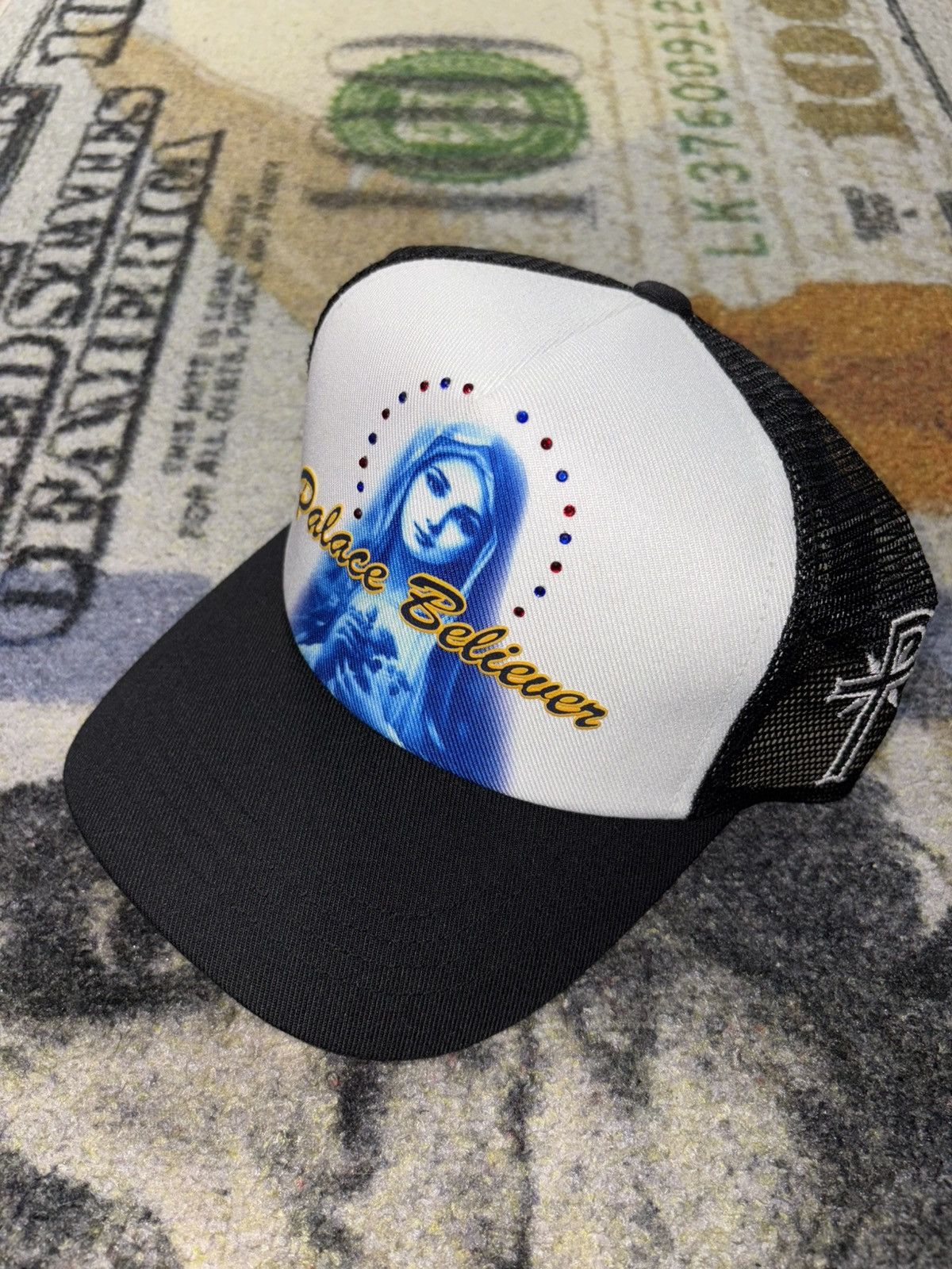 Palace Palace 1 Truth Trucker Hat Navy | Grailed