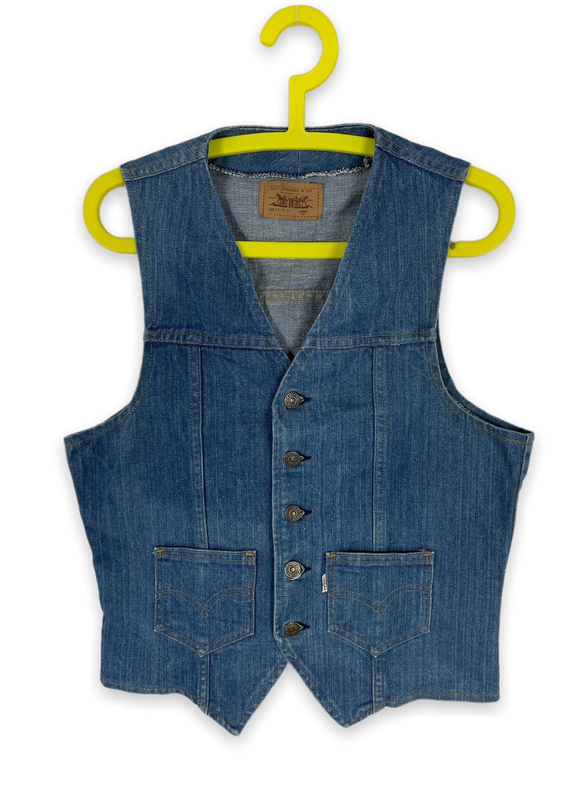 Levi's × Levi's Made & Crafted VTG 70’s 60613 Big E Denim Western Vest USA Teucker Jean Gilet Pocket Jacket Waistcoat Size US M / EU 48-50 / 2 - 5 Thumbnail