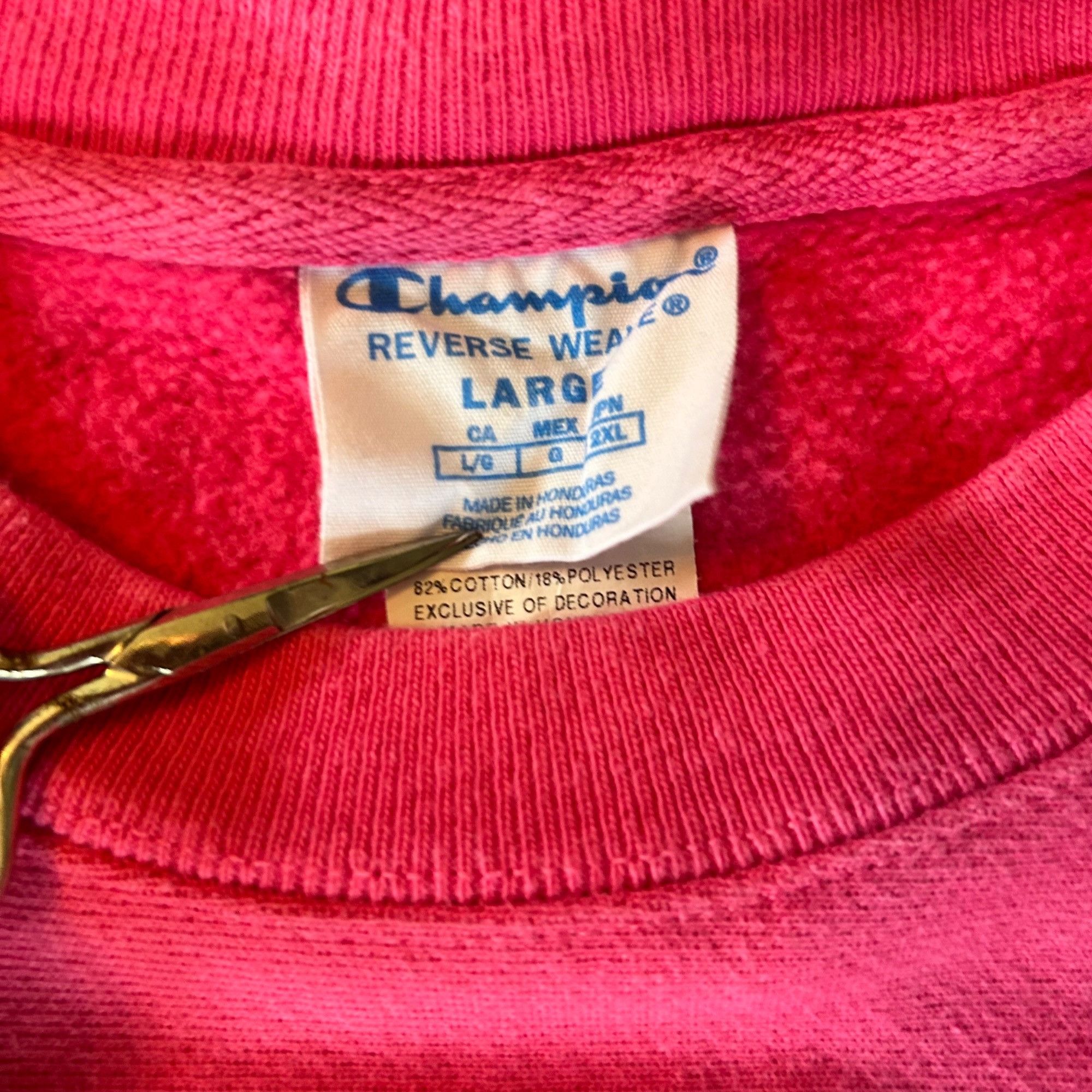 Champion Vintage Champion Neon Pink Reverse Weave Crewneck Sweatshirt Size L / US 10 / IT 46 - 2 Thumbnail