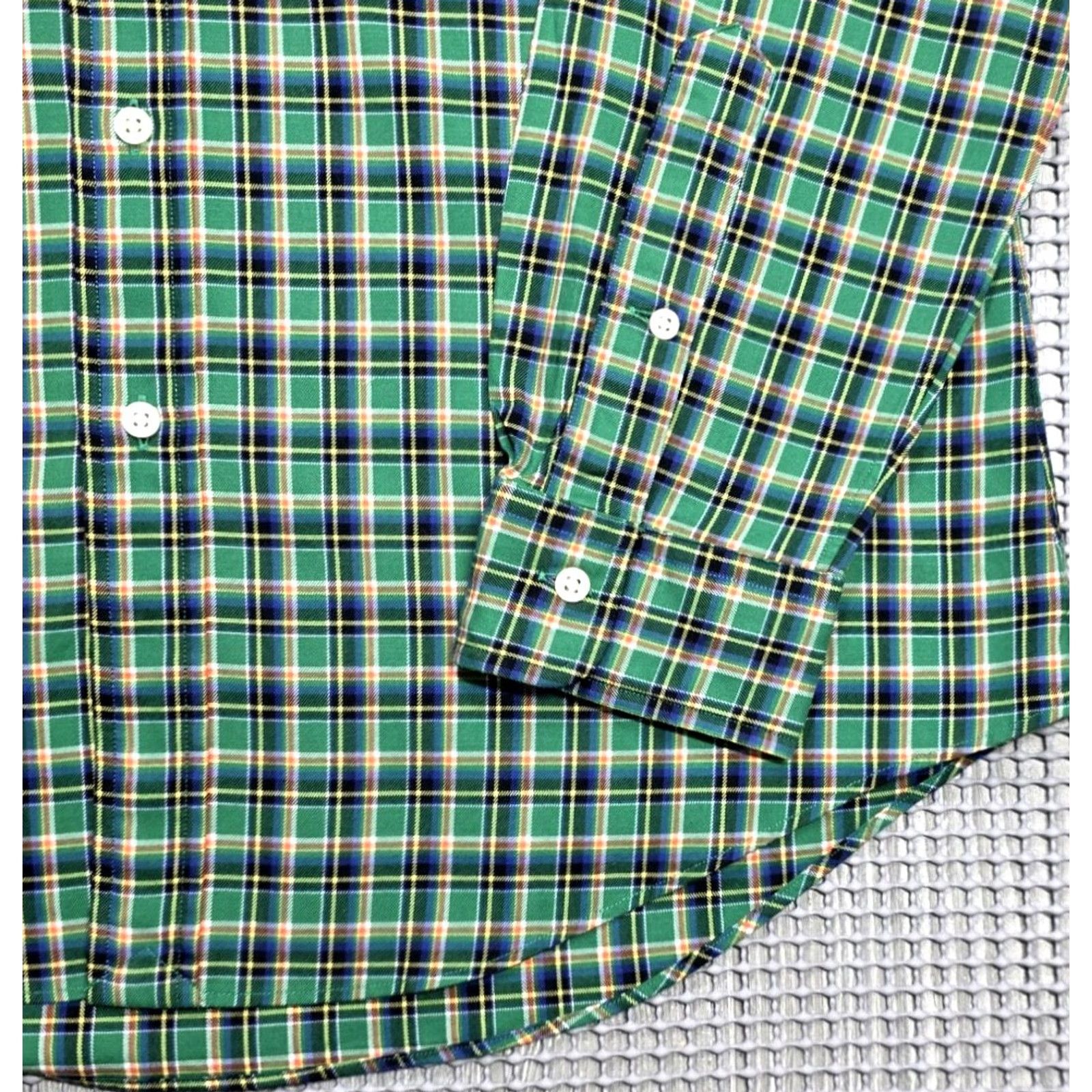 Polo Ralph Lauren Polo Ralph Lauren Green Vibrant Plaid Long Sleeve Button Up Shirt M Custom Twill Madras Vintage Mens Size US M / EU 48-50 / 2 - 4 Thumbnail