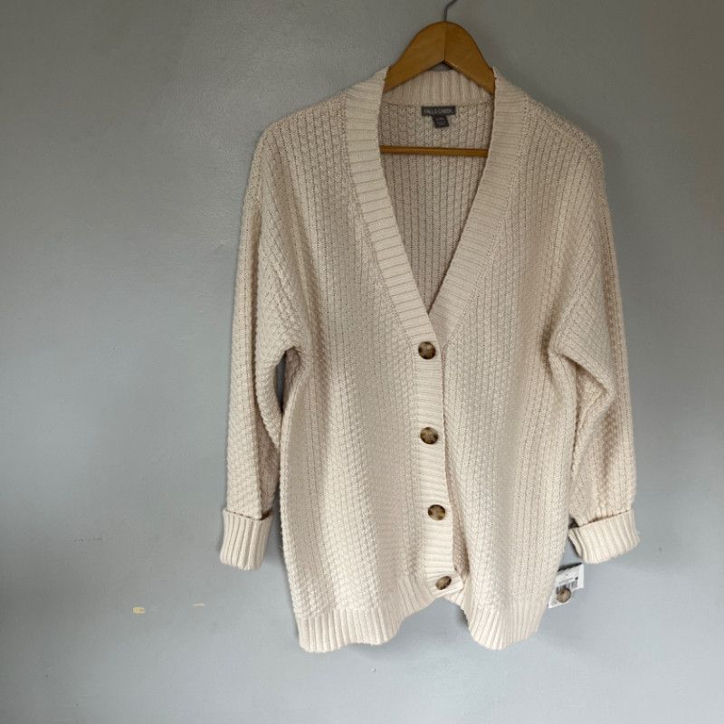 Other Falls Creek Cream Knit Cardigan Sweater L/XL Size XL / US 12-14 / IT 48-50 - 3 Thumbnail