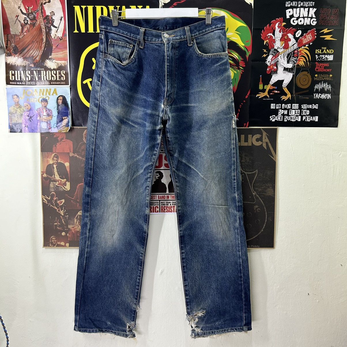 Vintage Vintage Japanese Brand Single R Distressed Denim Size US 32 / EU 48 - 2 Thumbnail