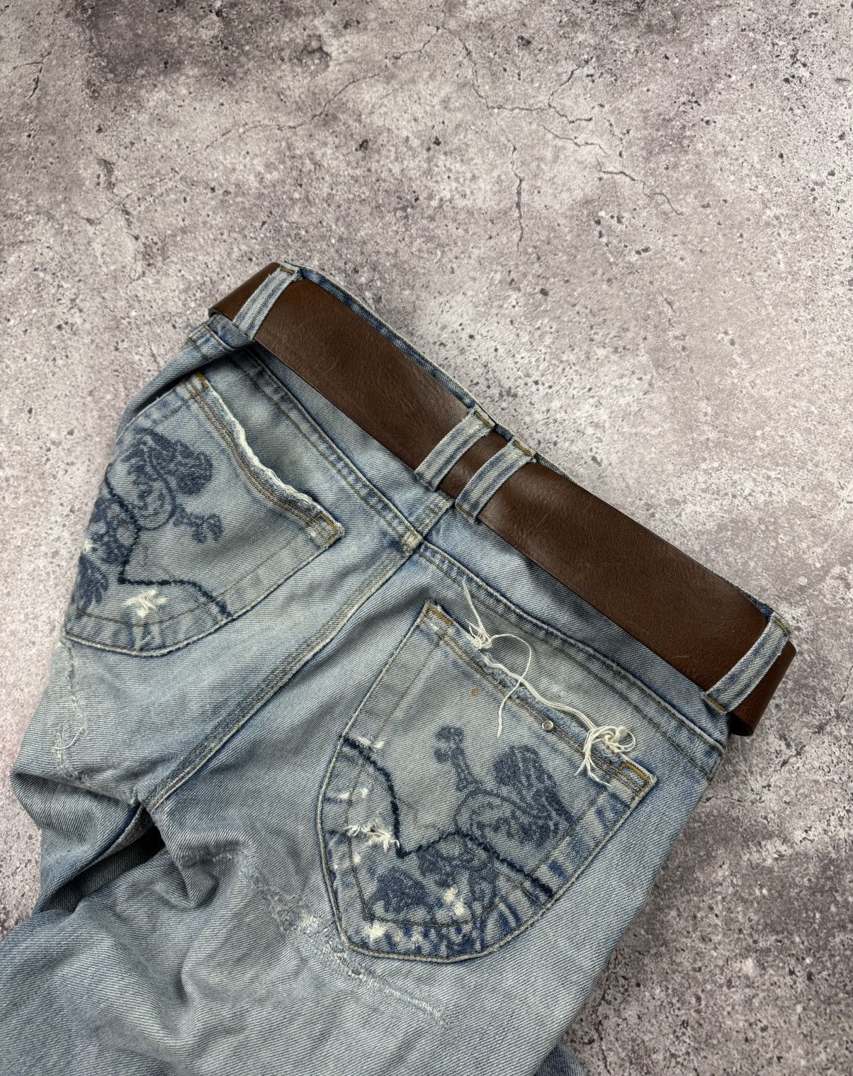Diesel Vintage Diesel Y2K Archive Opium Brown Leather Belt Japan Size ONE SIZE - 8 Thumbnail