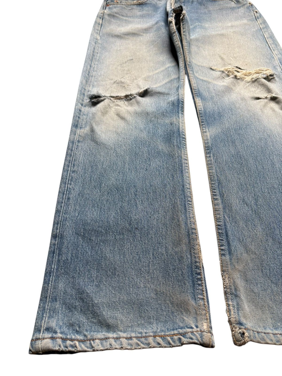 Levi's Vintage 90s Levis 501 Mud Wash Distress Ripped Loose Jeans Size US 34 / EU 50 - 6 Thumbnail