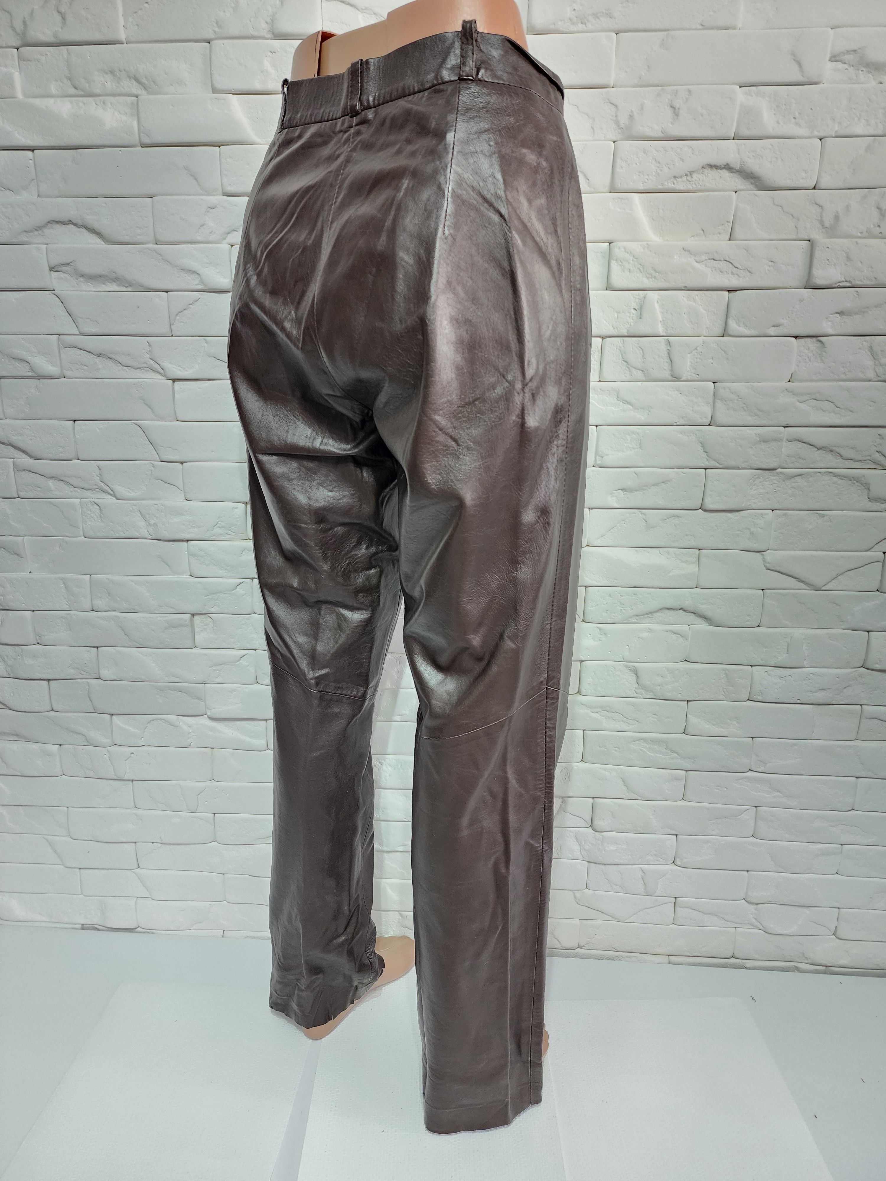 Other Brown women's leather pants with pockets. Size 30" / US 8 / IT 44 - 6 Thumbnail