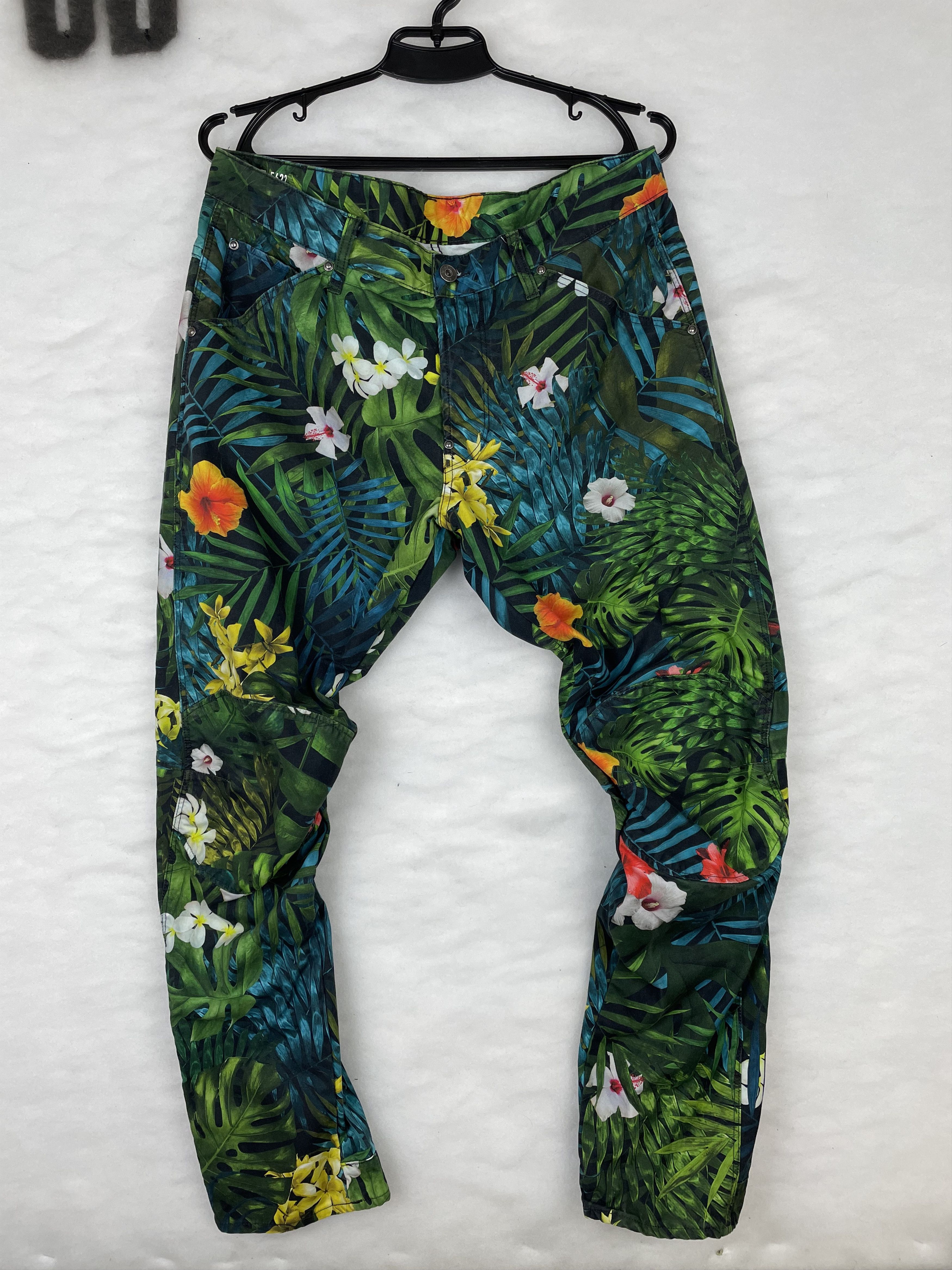 G-Star Pharell Williams Floral Multicolor Pants Size 34x32