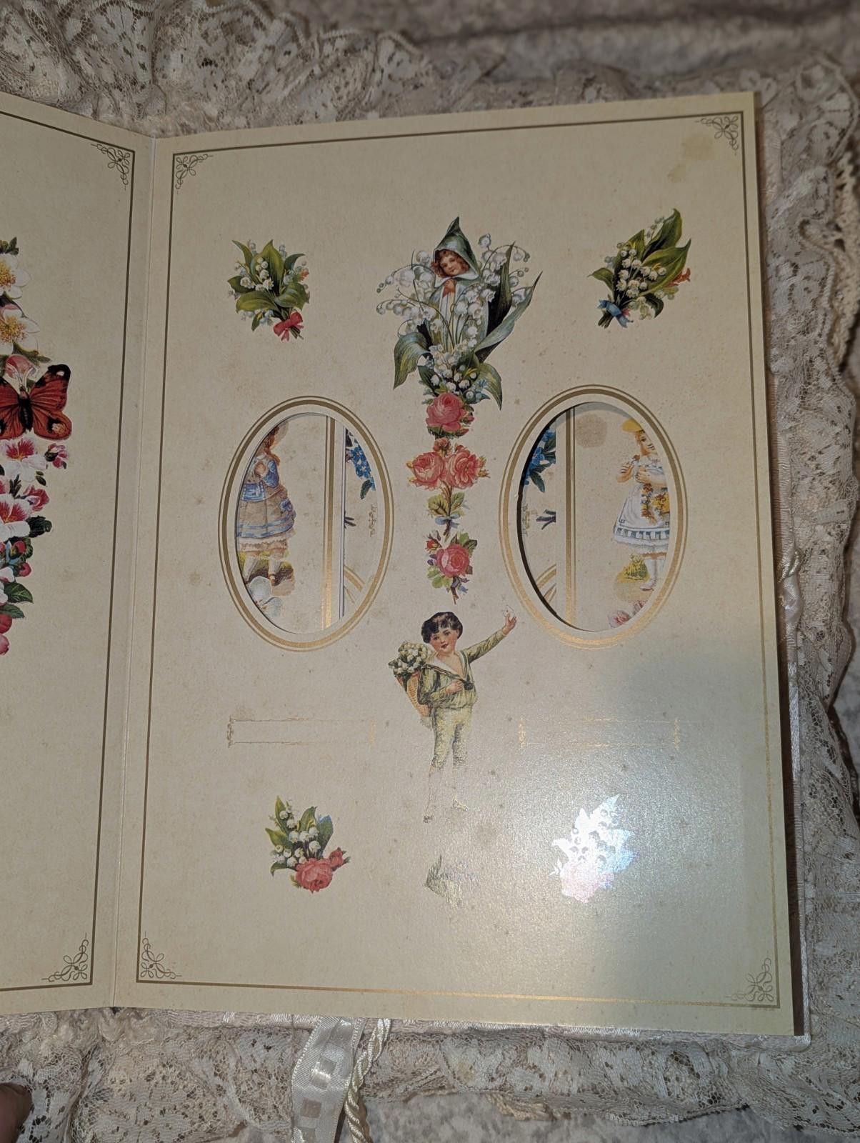 Designer Vintage DS-MAX Lace Victorian Photo Album With Doll Figurine Size ONE SIZE - 8 Thumbnail