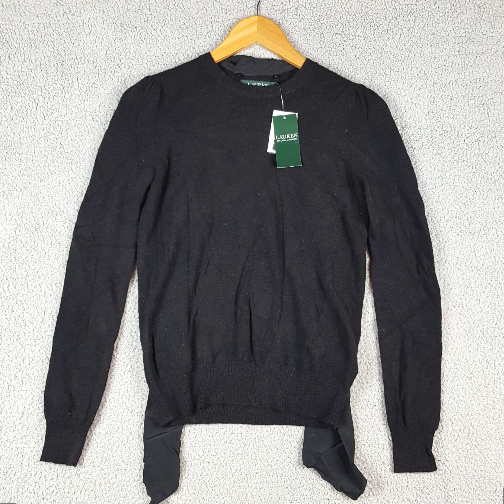 Ralph Lauren VINTAGE Lauren Ralph Lauren Black Cashmere Knit Pullover Sweater Women's XS Long Sleeve Crew Neck Preppy 90s Fashion Menswear Size XS / US 0-2 / IT 36-38 - 3 Thumbnail