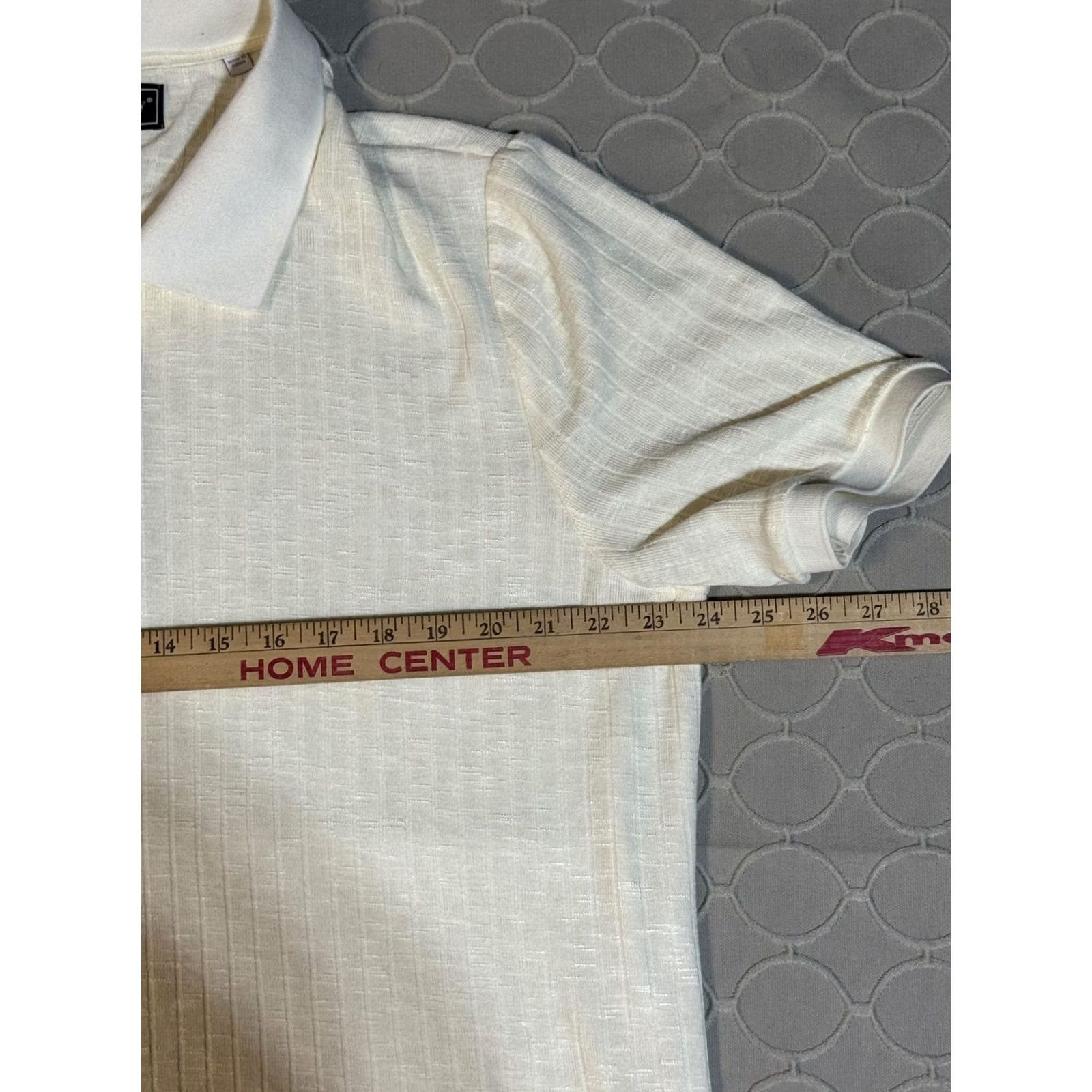 Vintage Paisley & Gray Polo Shirt Mens 2XL White Slim Fit Short Sleeve Textured Knit Size US XXL / EU 58 / 5 - 6 Thumbnail