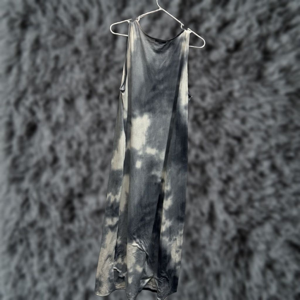 Vintage Jen & Co Boho Dress Maxi Tie Dye Sleeveless V-Neck Long Casual Women L White Grunge Streetwear Indie Festival Slouchy Size L / US 10 / IT 46 - 1 Thumbnail