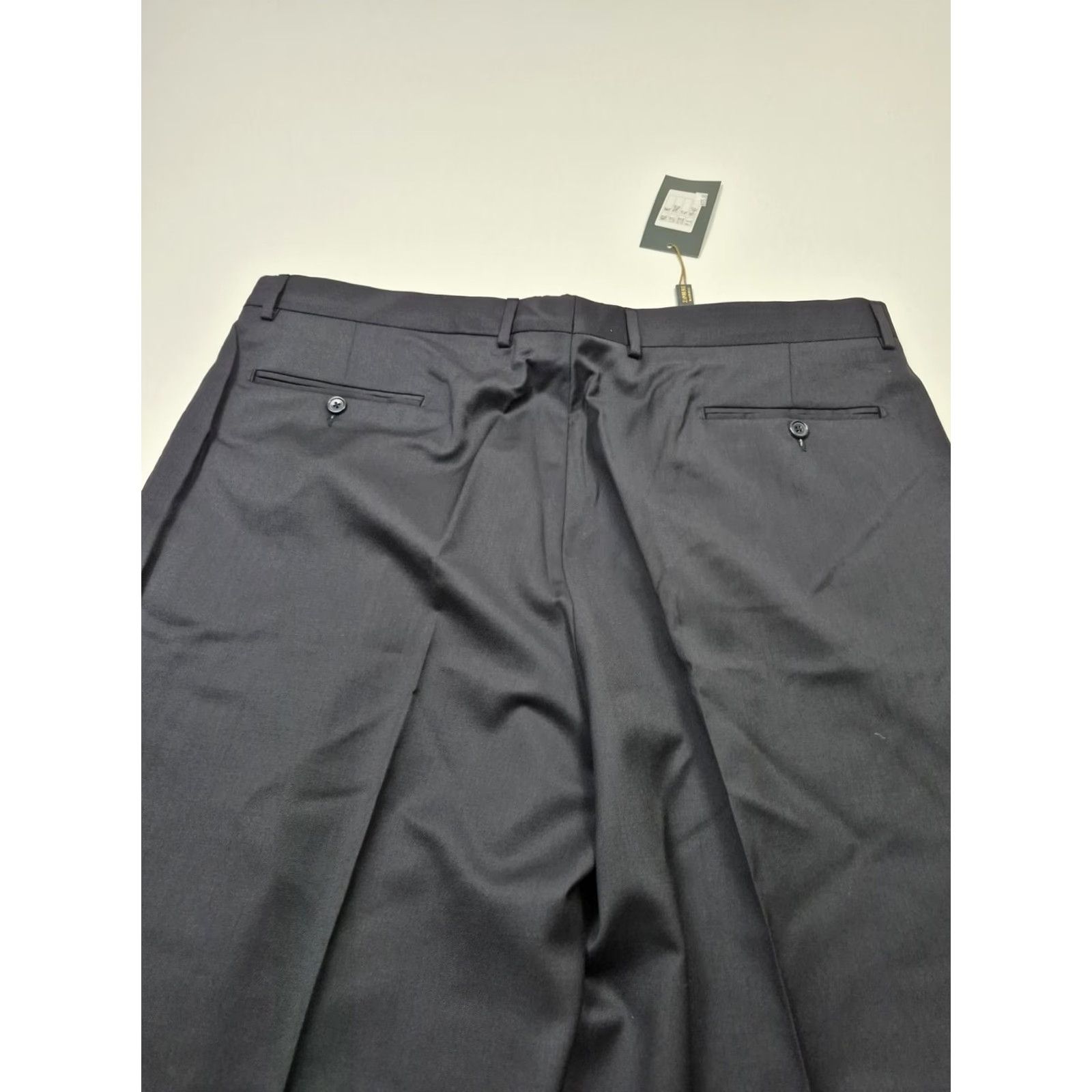 Vintage VTG Zanieri Dress Pants Mens 42x36 Gray Wool Flat Front Straight Made Italy NWT Size US 42 / EU 58 - 7 Thumbnail