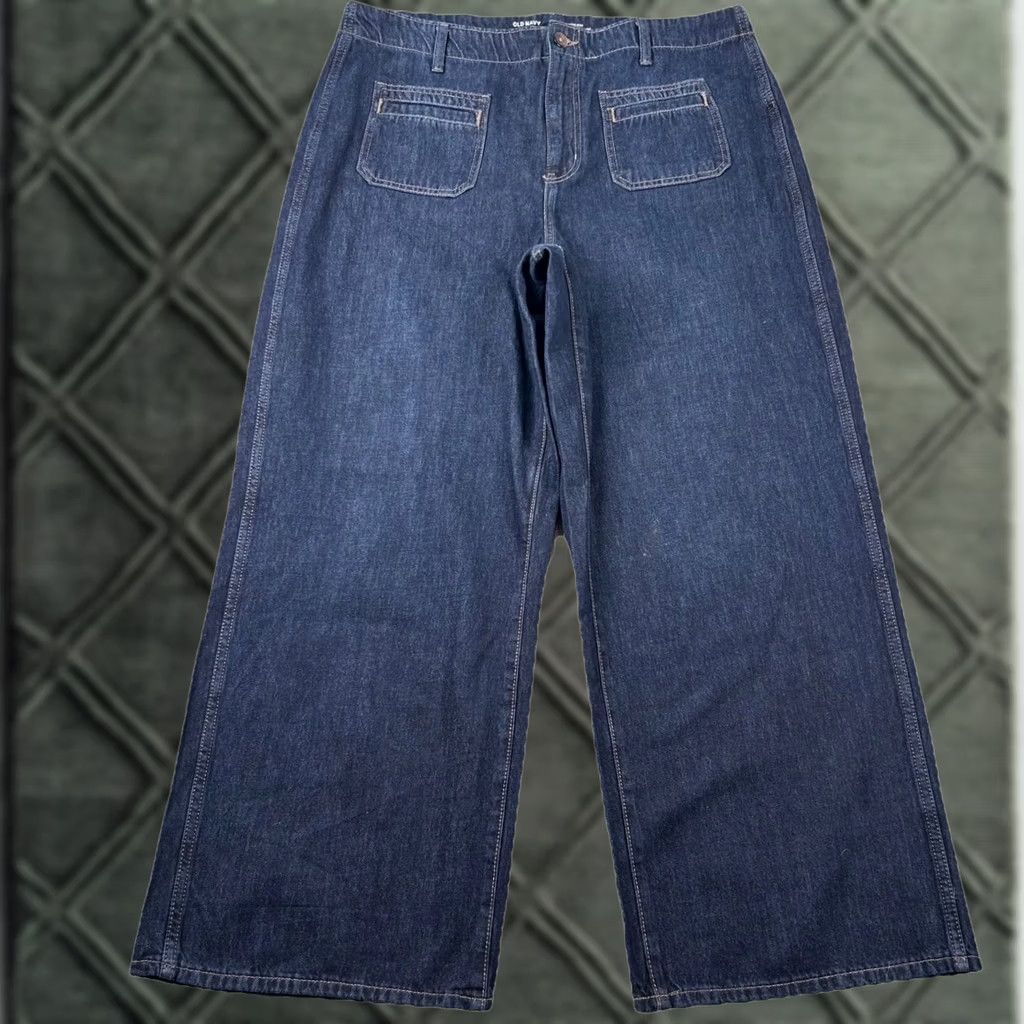 Old Navy Old Navy Jeans Womens 16 Baggy Wide Leg High Rise Denim Blue Vertical 16 Baggy Wide-Leg Jeans Womens Mens Womens Size 38" / US 16 / IT 52 - 1 Thumbnail