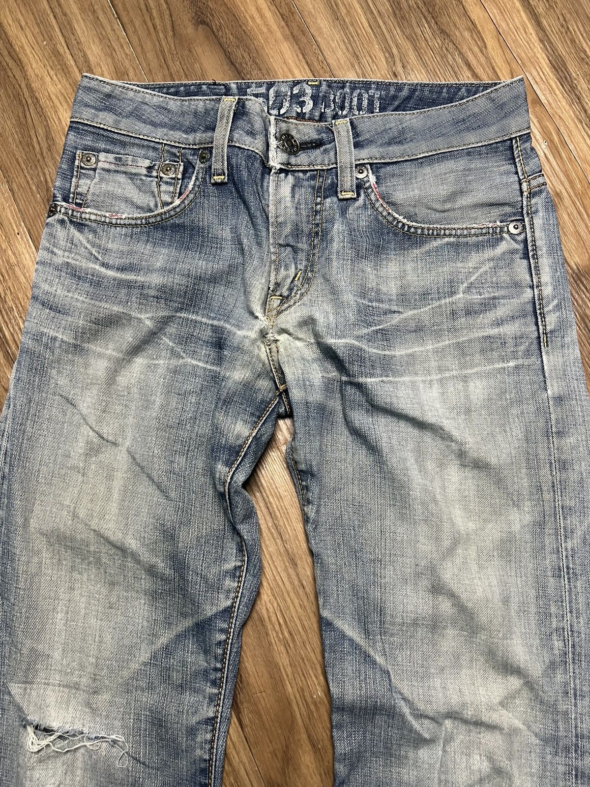 Edwin VINTAGE Edwin BLUE TRIP 503 Bootcut Red Zipper Jeans (43) Size US 28 / EU 44 - 3 Thumbnail