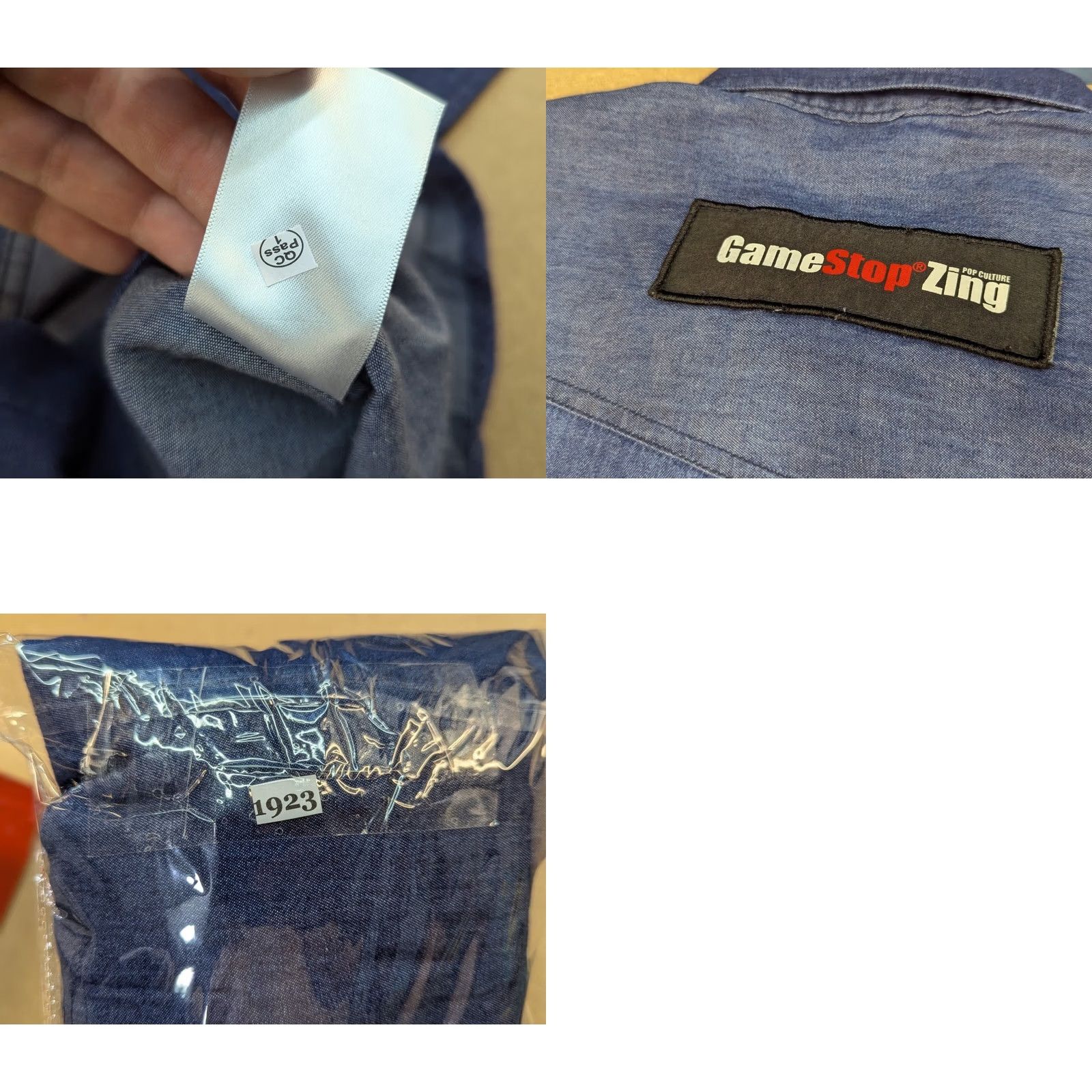 Denime Audes Gamestop Zing Pop Culture Button Up Shirt Denim L Australia Men Blue Cotton Denim Shirt Long Sleeve Button-Up Casual Pocketed collared Mens 90s? Size US L / EU 52-54 / 3 - 9 Thumbnail