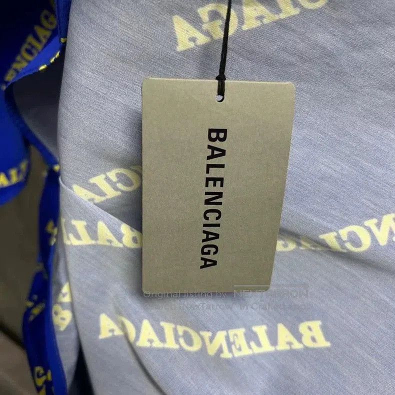 Balenciaga Balenciaga Blue Logo Print Short Sleeve Shirt. Size US XS / EU 42 / 0 - 5 Thumbnail