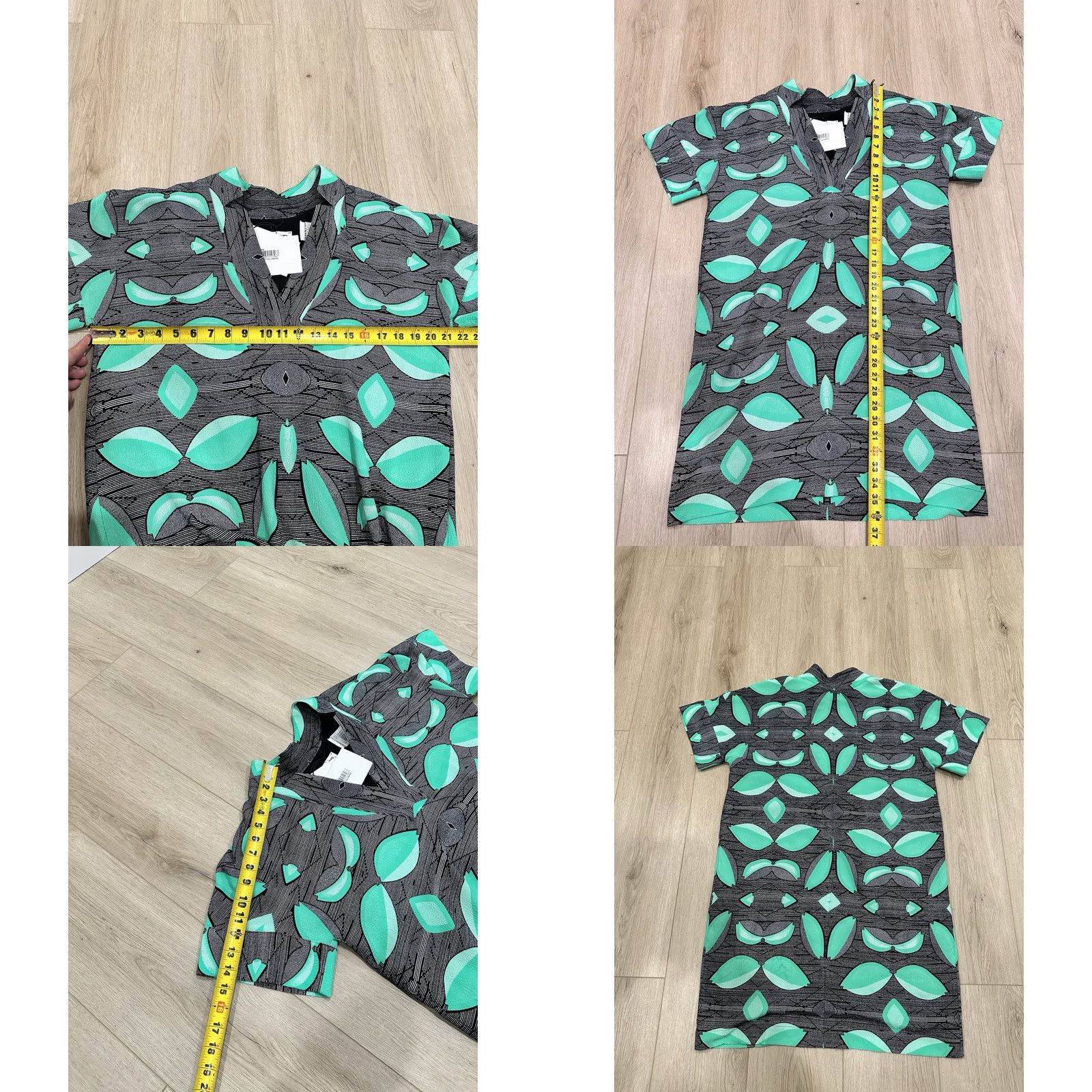 Essentiel Antwerp NWT Essentiel Antwerp Graphic Print Mini Dress Size EU 44 US 12 Green Short Sheath Womens 12 Size XL / US 12-14 / IT 48-50 - 8 Thumbnail