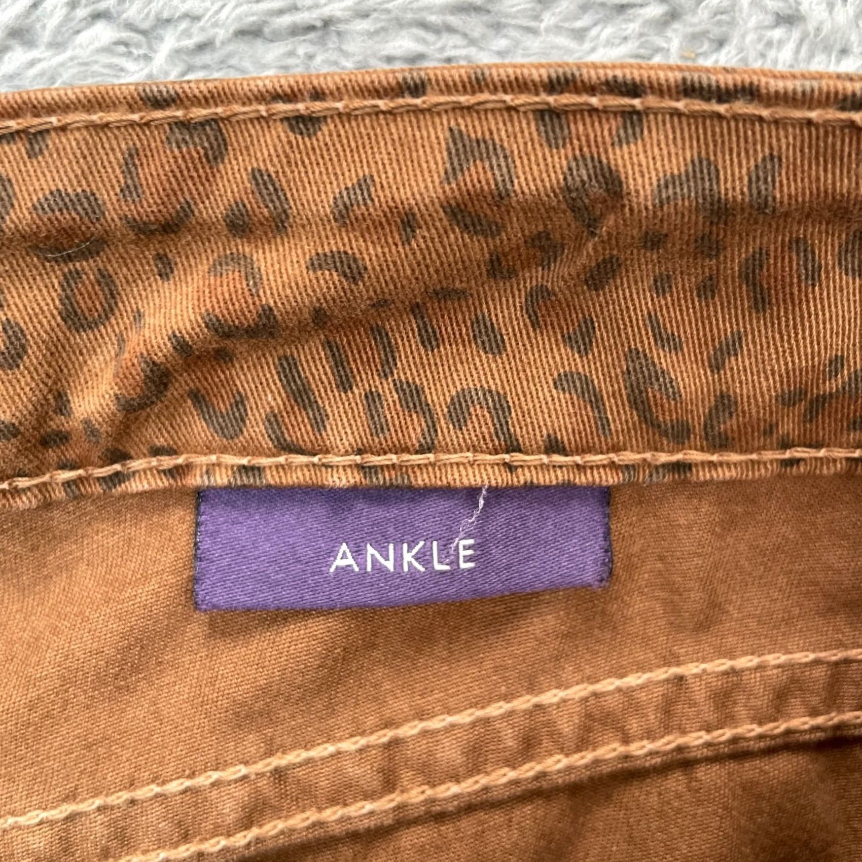 NYDJ NYDJ Womens 6P Brown Ankle Straight Leg Leopard Print Denim Cotton Stretch Jeans Size 24" / US 00 / IT 34 - 4 Thumbnail