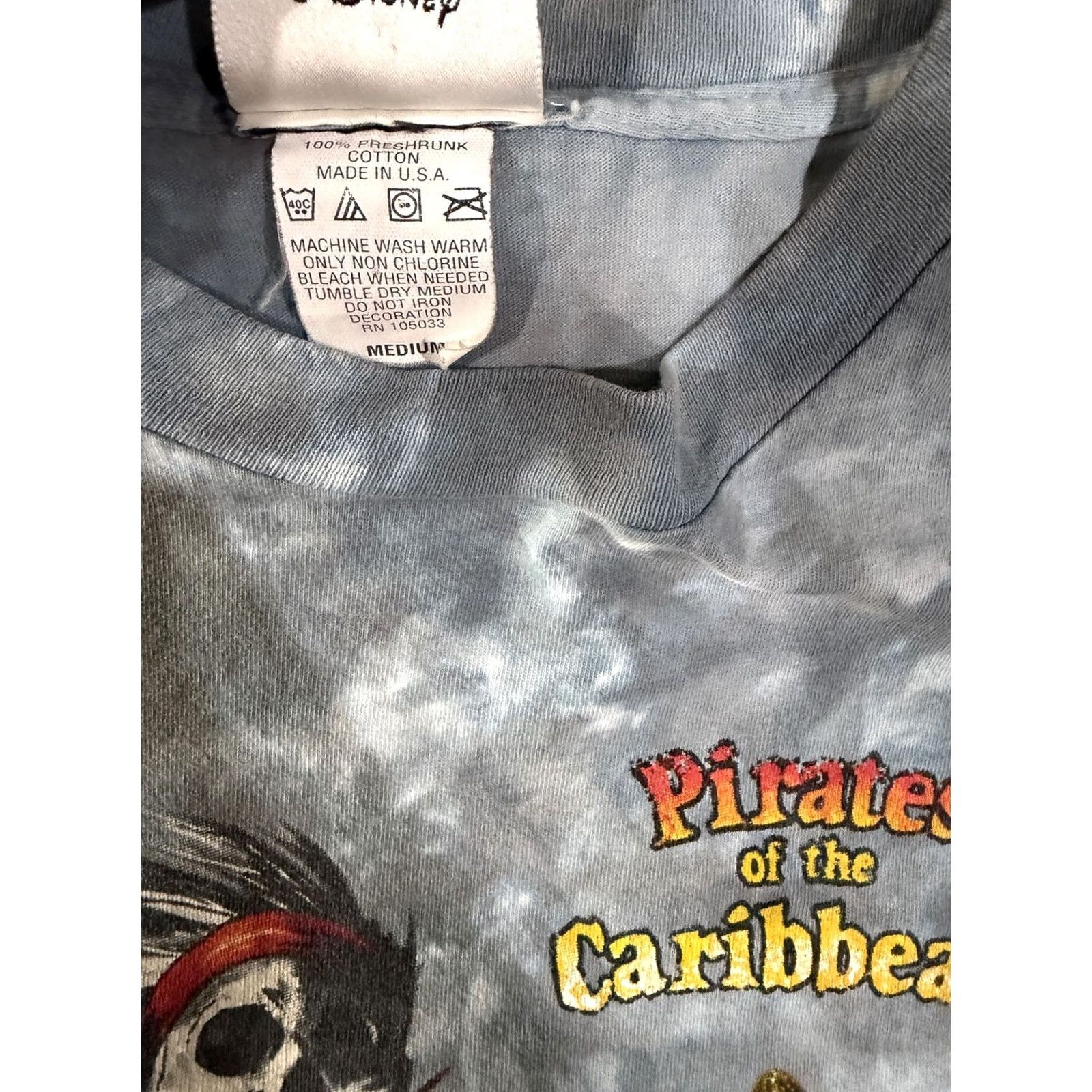 Disney VINTAGE Walt Disney World Shirt Mens Medium Pirates of the Caribbean Tie Dye Made USA Size US M / EU 48-50 / 2 - 5 Thumbnail