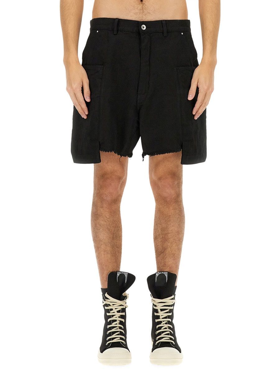 Rick Owens Drkshdw RICK OWENS DRKSHDW BERMUDA CARGO - BLACK (JEANS 32) Size US 32 / EU 48 - 1 Thumbnail