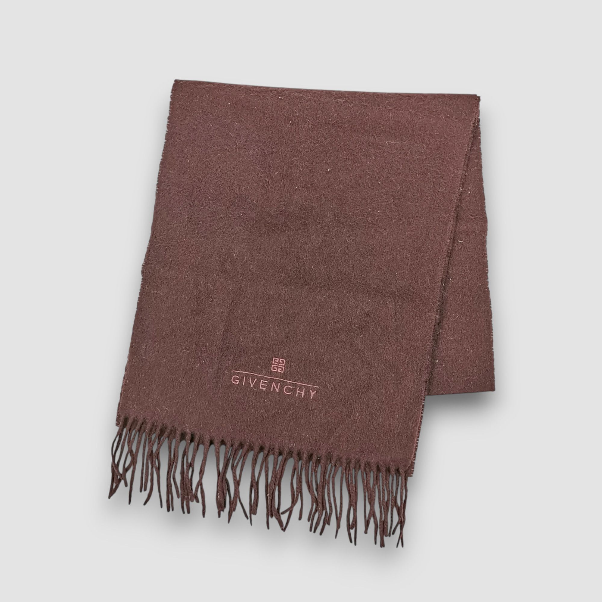 Japanese Brand Vintage GIVENCHY Scarf Muffler Wool Fringe Scarves. Size ONE SIZE - 3 Thumbnail