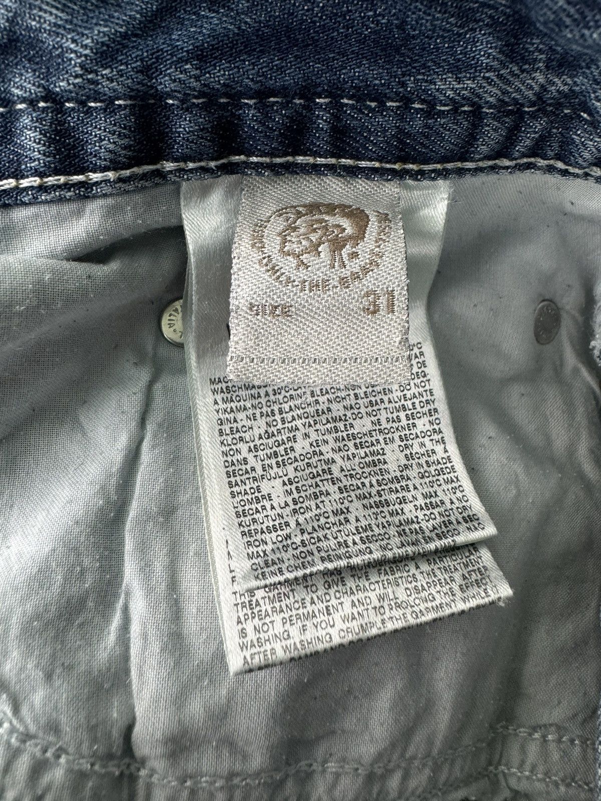 Diesel Crazy Vintage Y2K Diesel Thavar Skinny Destroyed Denim Jeans Size US 31 - 23 Thumbnail