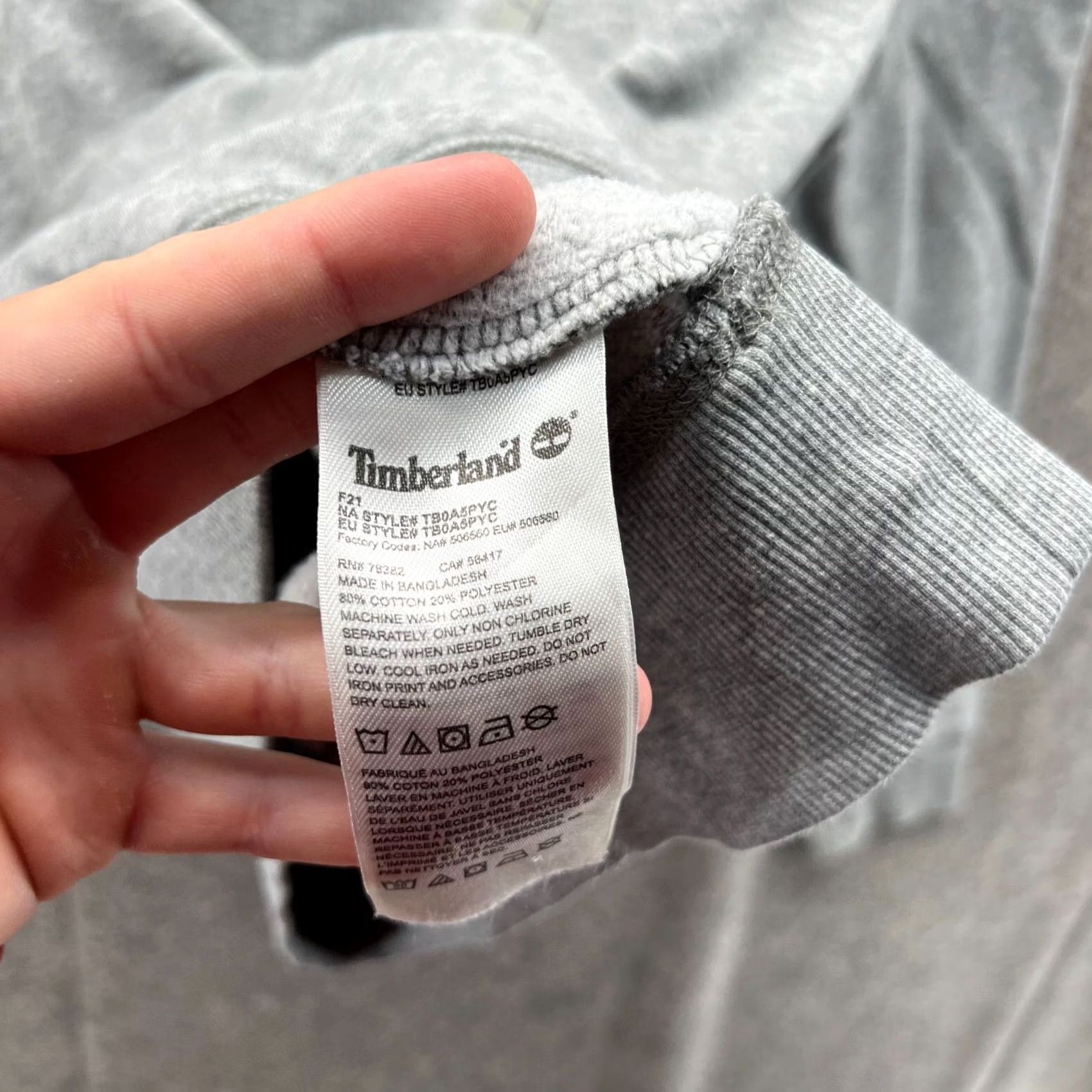 Timberland Timberland Sweater Hooded Pullover Men Medium Gray Fleece Jacket Logo Vintage No Size US M / EU 48-50 / 2 - 2 Thumbnail