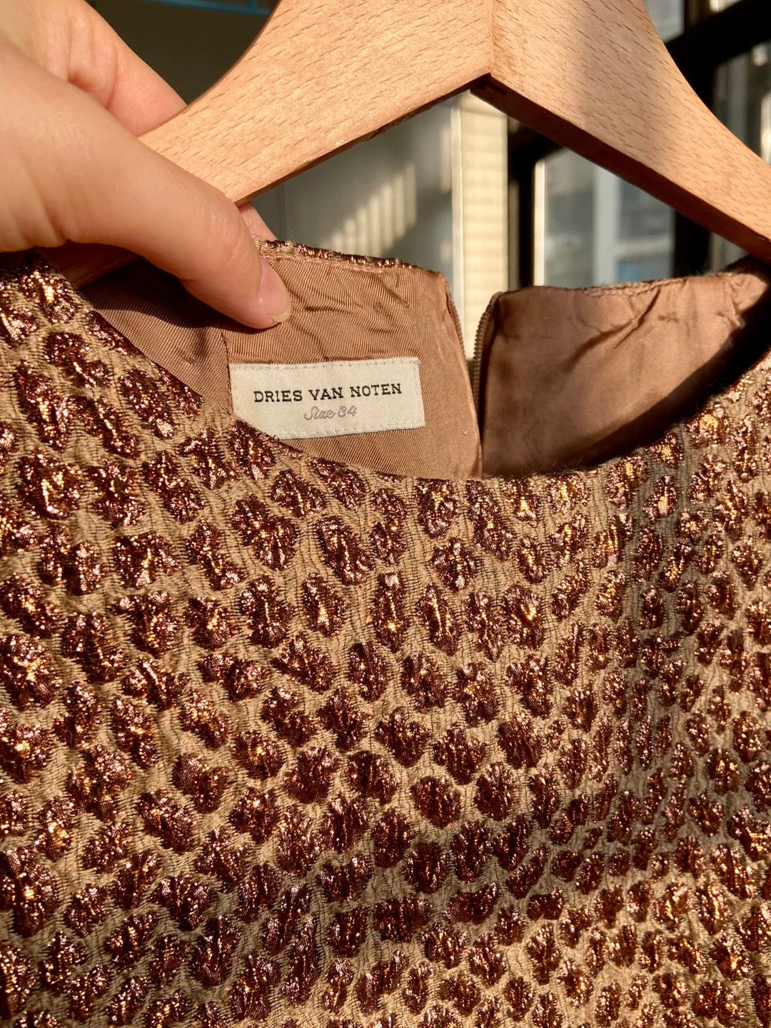 Dries Van Noten DVN Gold Brown Metallic Wire Embossed Vest 36 Size XS / US 0-2 / IT 36-38 - 2 Thumbnail