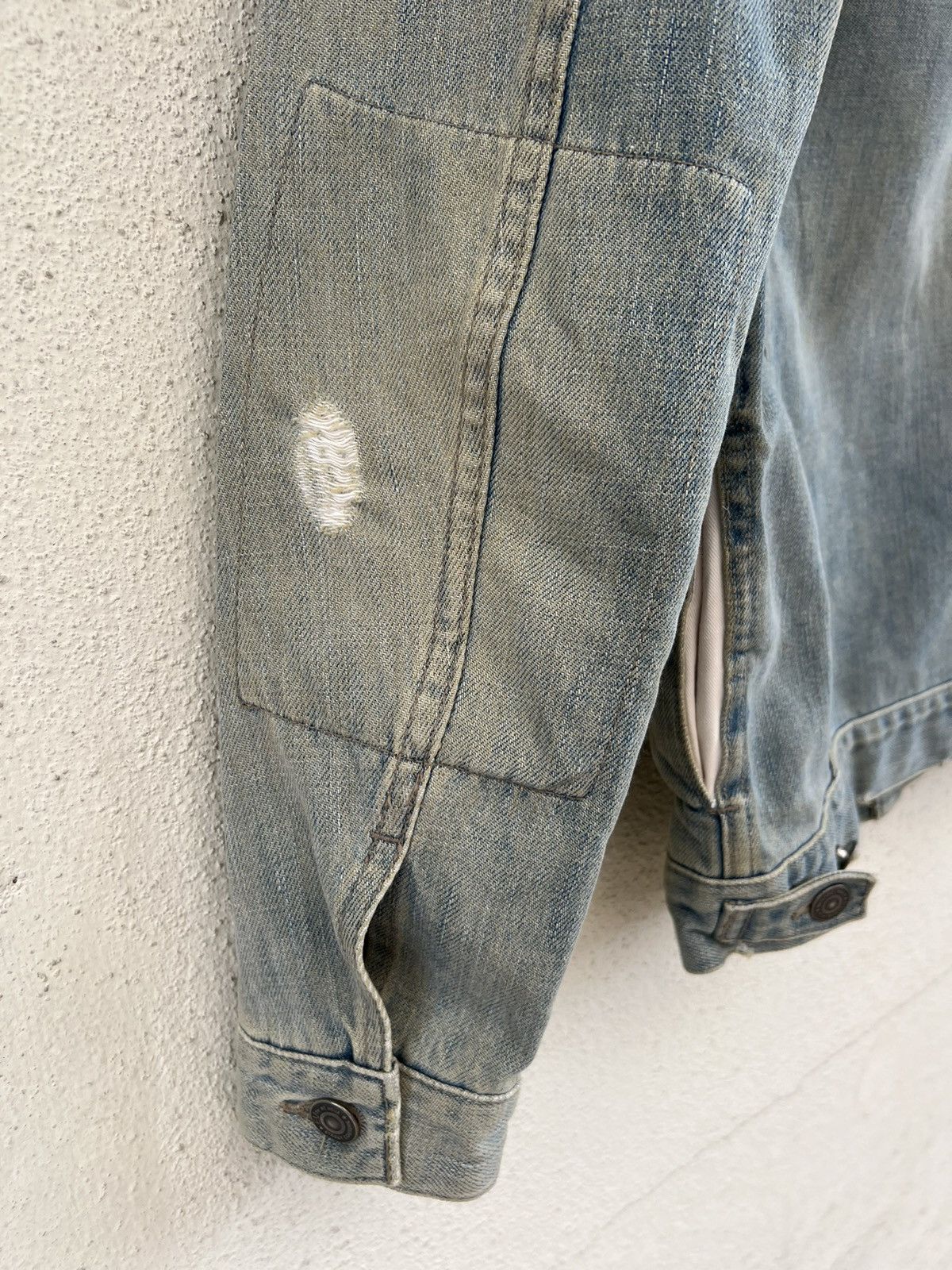 Vintage Et Vous Distress Mud Denim 4 Pocket Trucker Jacket