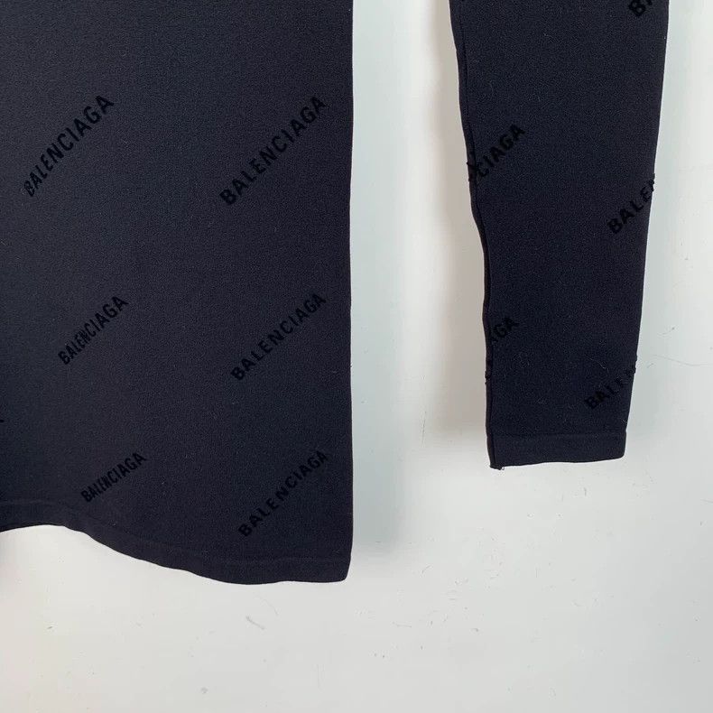 Balenciaga Balenciaga Black logo full print knit sweater Size US S / EU 44-46 / 1 - 4 Thumbnail