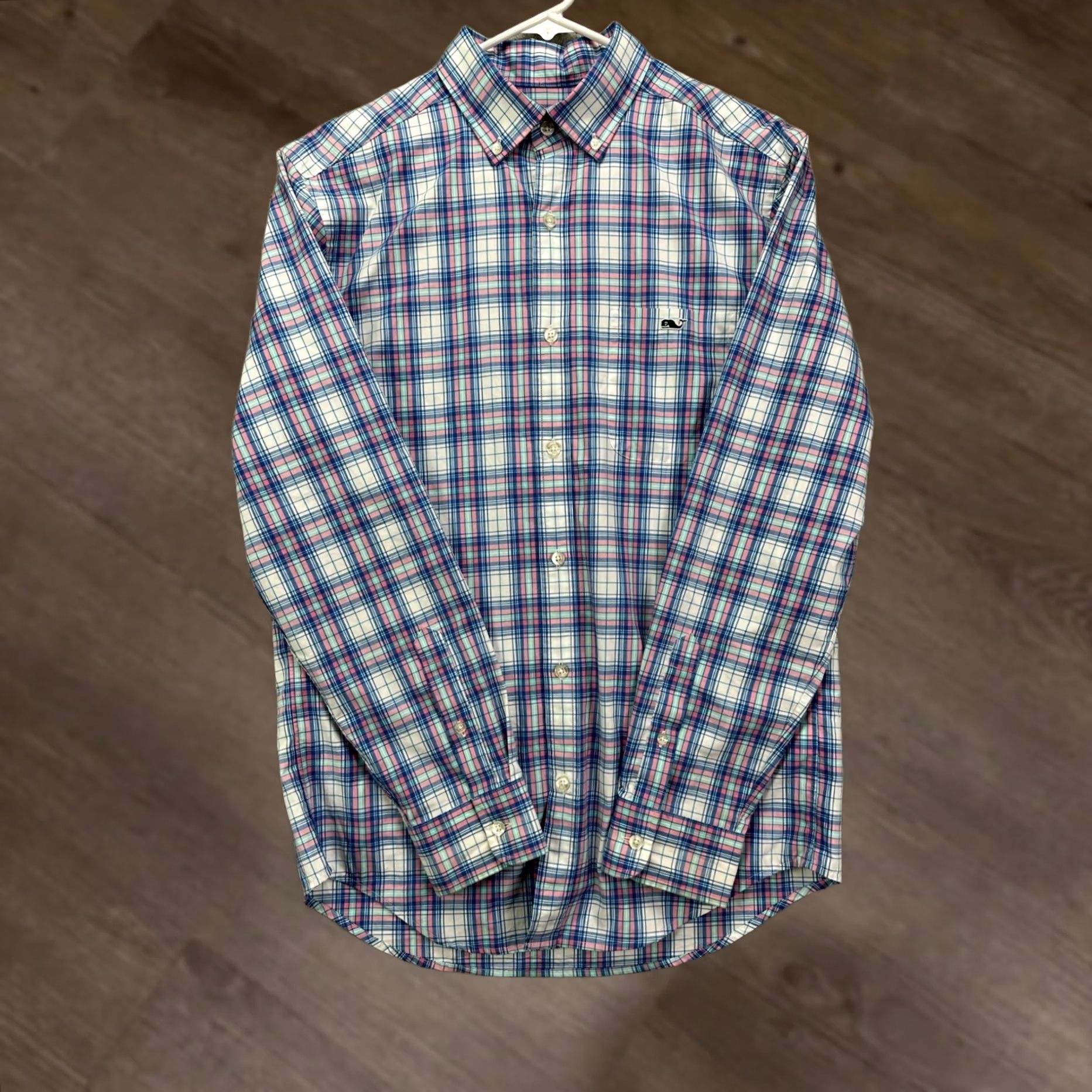 Vineyard Vines Vineyard Vines Tucker Shirt Men Small Plaid Button-Down Classic with Whale Logo Pink Short Sleeve Button Up Shirt Size US S / EU 44-46 / 1 - 1 Thumbnail