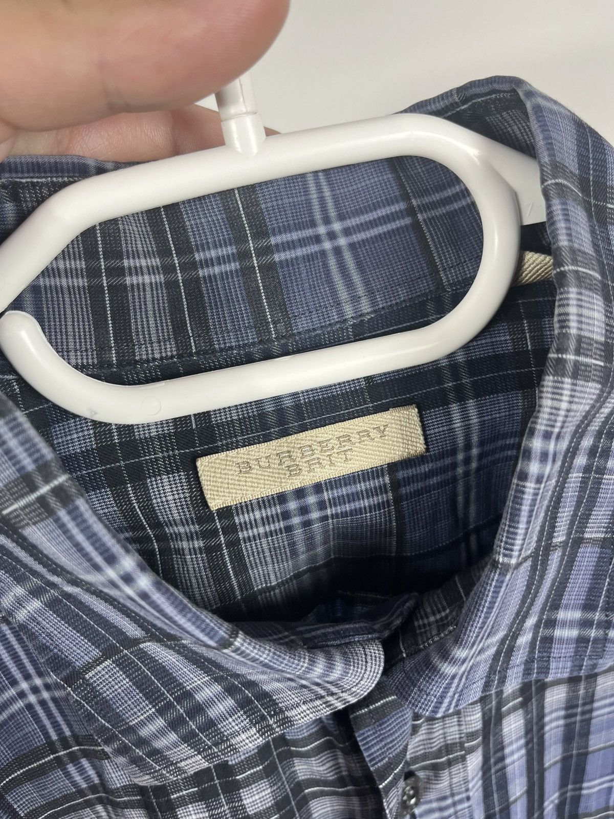 Burberry Burberry Brit Blue Plaid Button-Up Shirt Size L Size US L / EU 52-54 / 3 - 4 Thumbnail