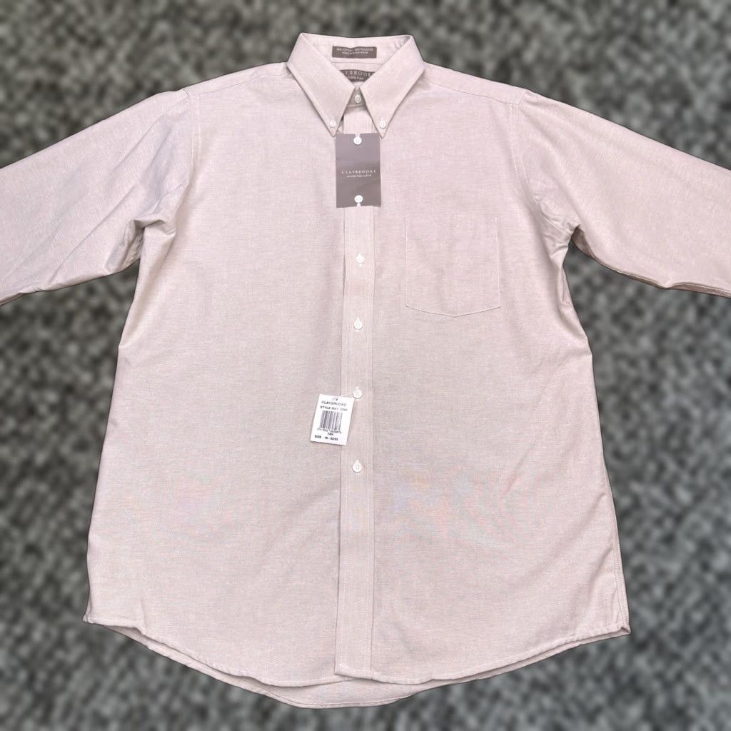 Vintage VINTAGE Claybrooke Wrinkle Free Oxford Shirt Mens 16 32/33 Tan Button Up New Size US L / EU 52-54 / 3 - 1 Thumbnail