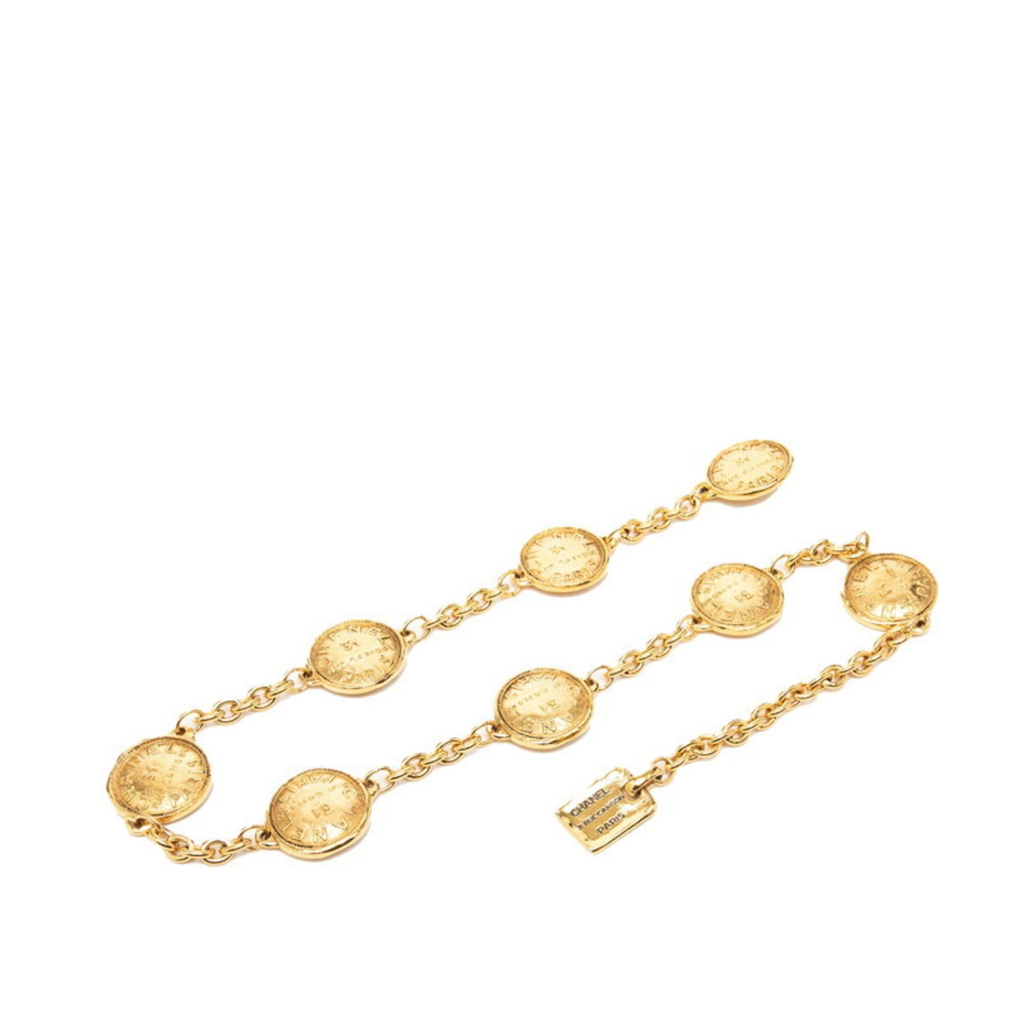 Chanel Chanel 31 RUE CAMBON Logo Plate Chain Belt Gold Plated Women's CHANEL Size ONE SIZE - 1 Thumbnail