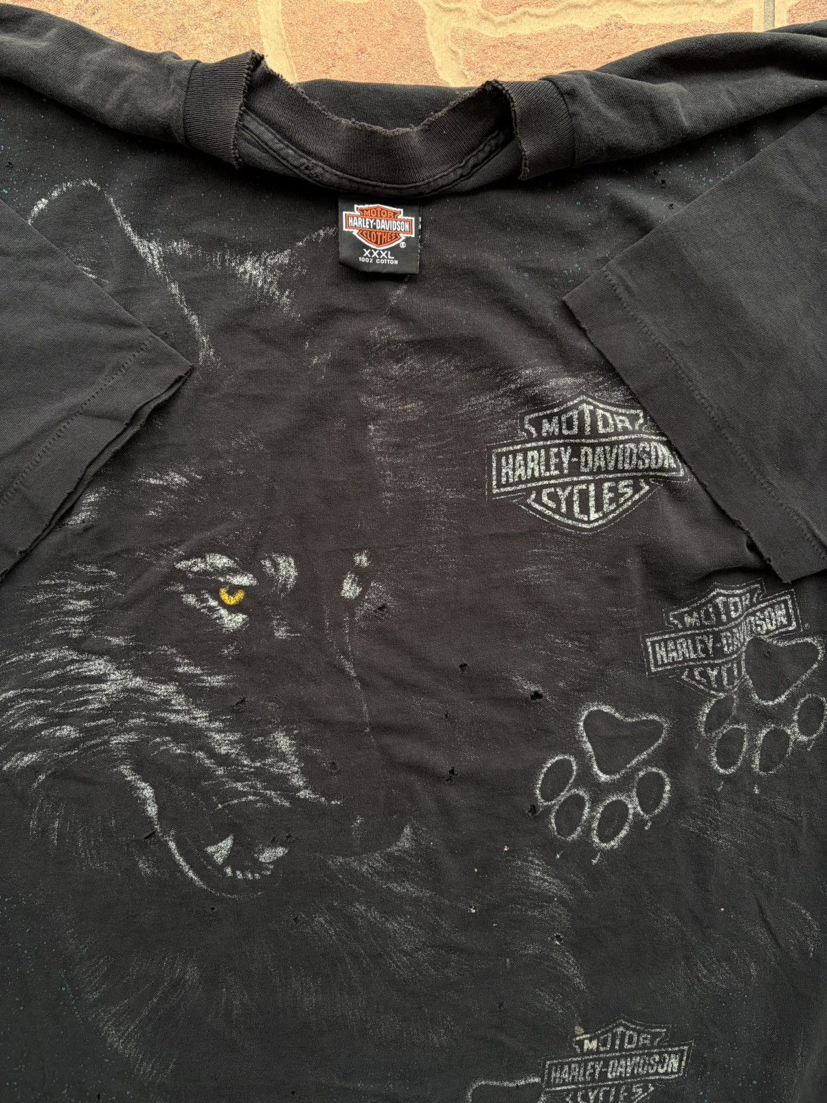Harley Davidson Vintage Harley Davidson, AOP paw print T-shirt Size US XXL / EU 58 / 5 - 2 Thumbnail