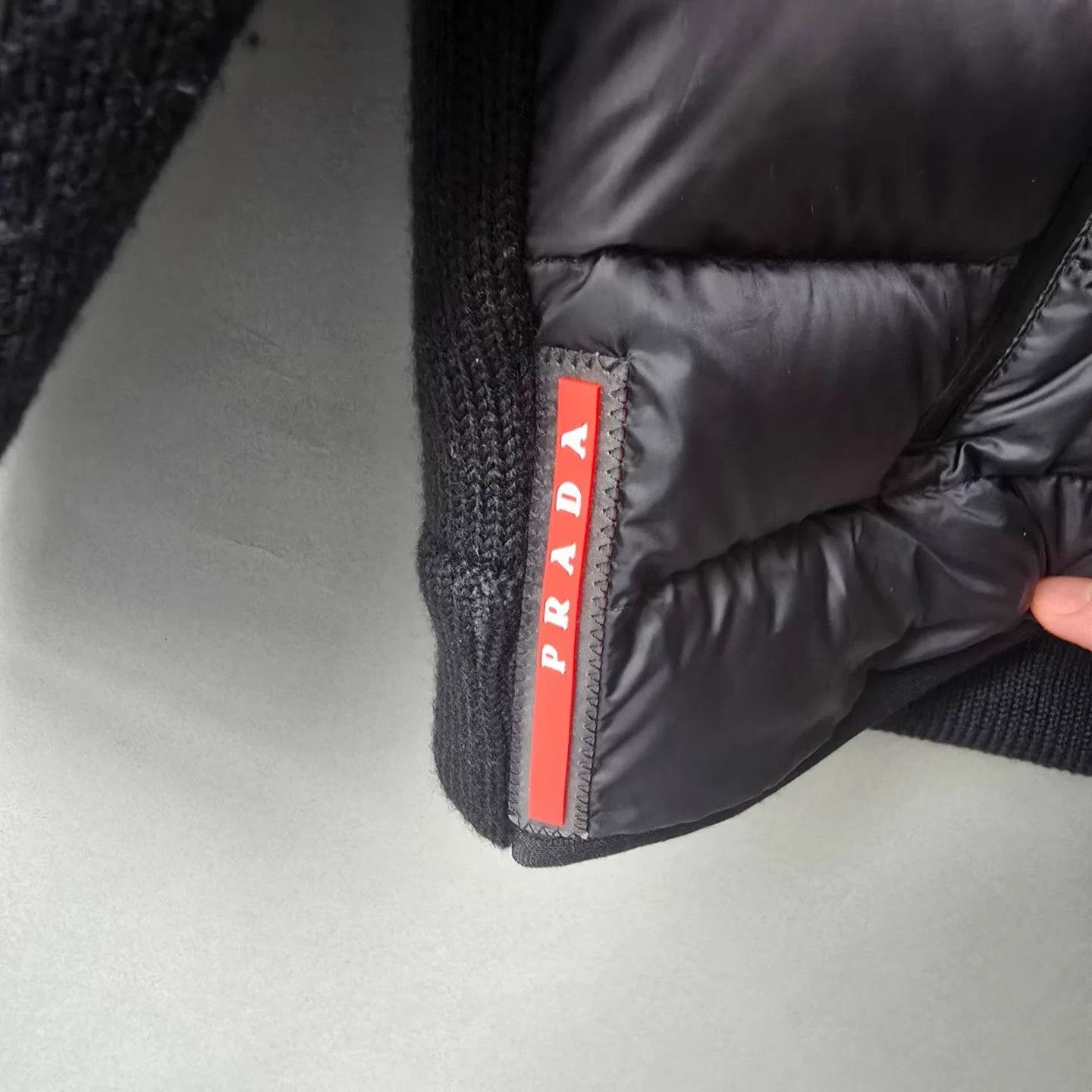 Prada Prada logo knit hem panelled down jacket 50 Size US M / EU 48-50 / 2 - 7 Thumbnail