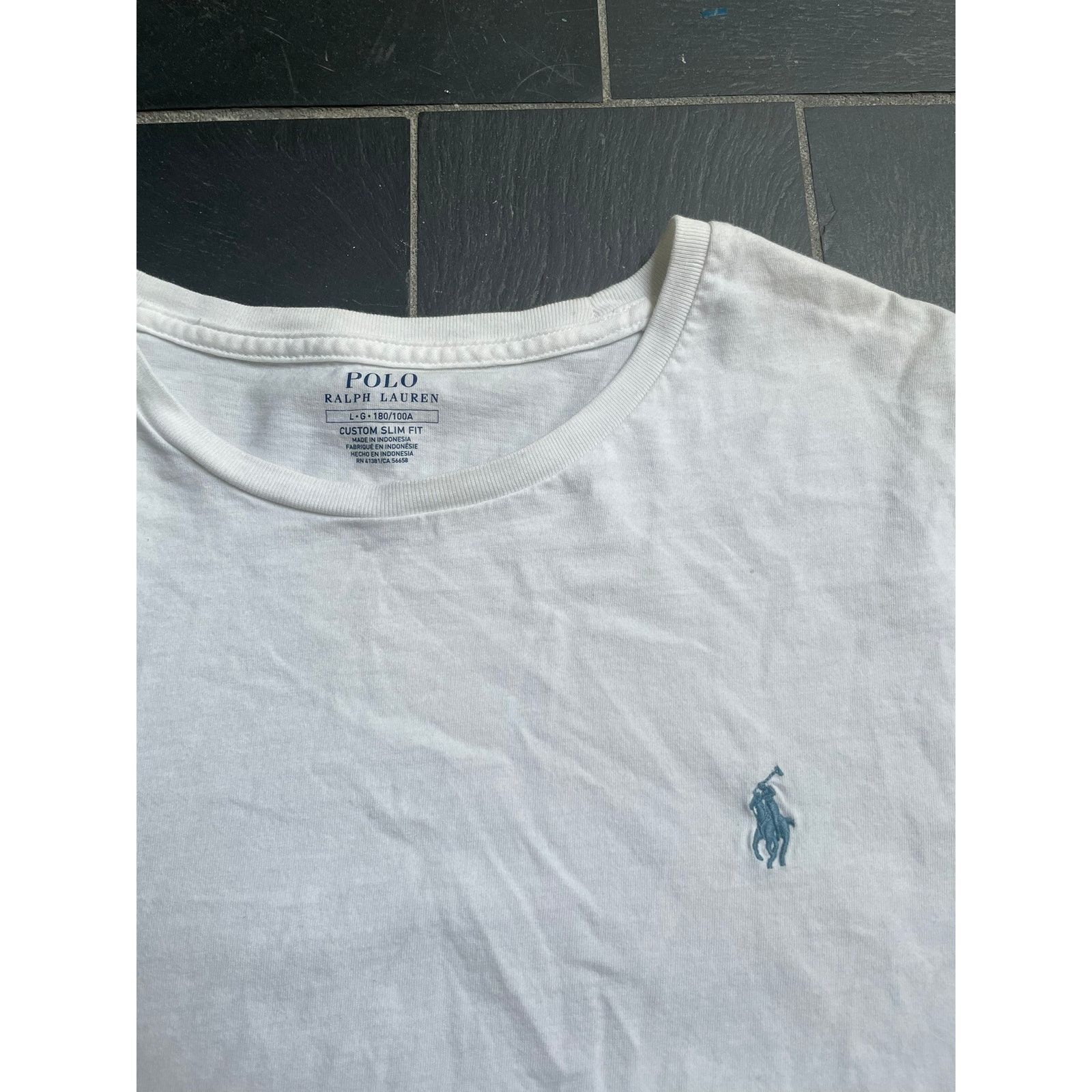 Polo Ralph Lauren Polo Ralph Lauren Blue Horse White Tshirt Size US L / EU 52-54 / 3 - 2 Thumbnail