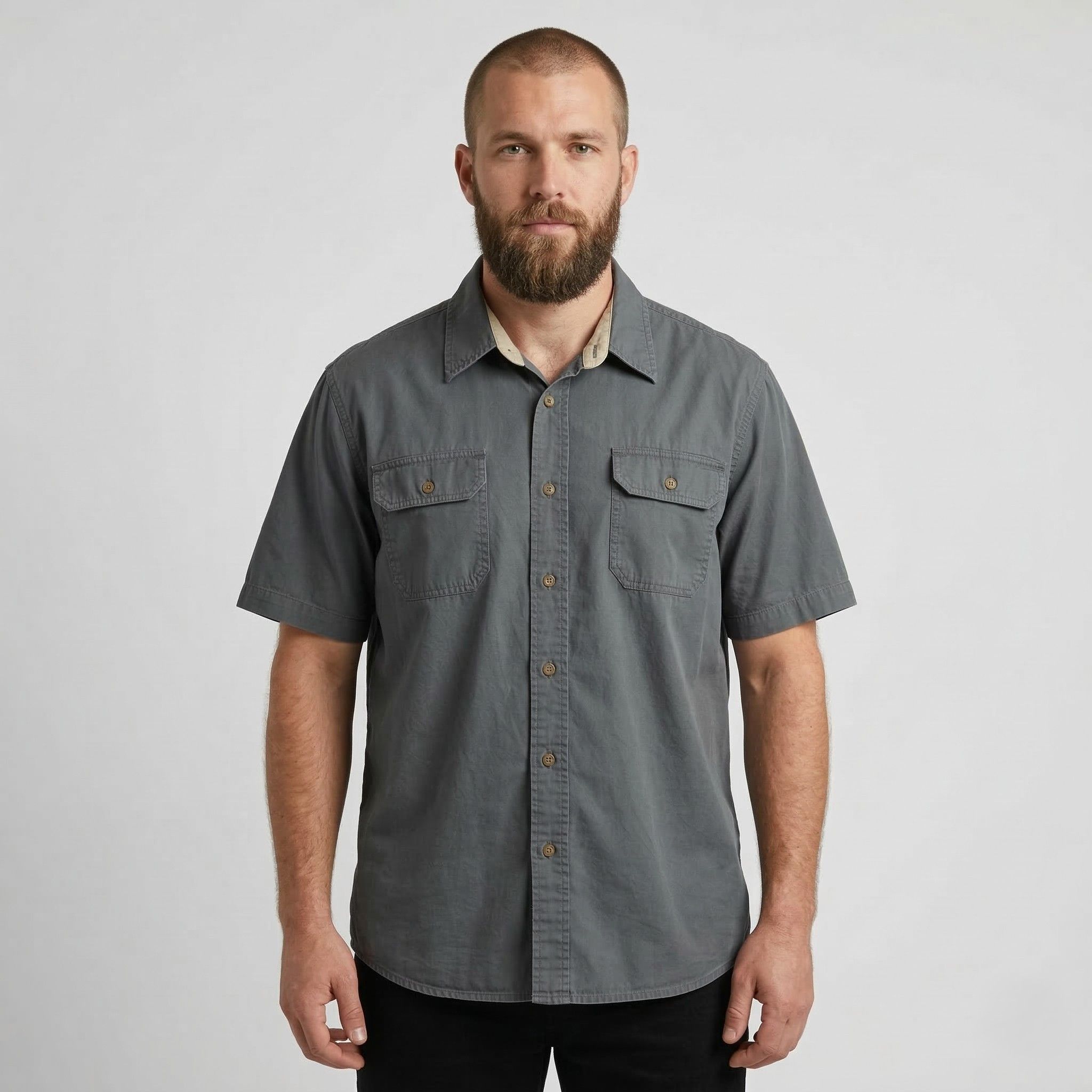 Wrangler Wrangler Men L Casual Shirt Grey Cotton Vintage 0441 Size US L / EU 52-54 / 3 - 1 Thumbnail