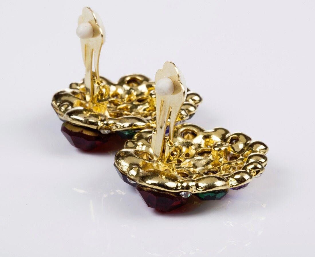 Designer Multi Colored Pave Rhinestone Earrings Size ONE SIZE - 5 Thumbnail