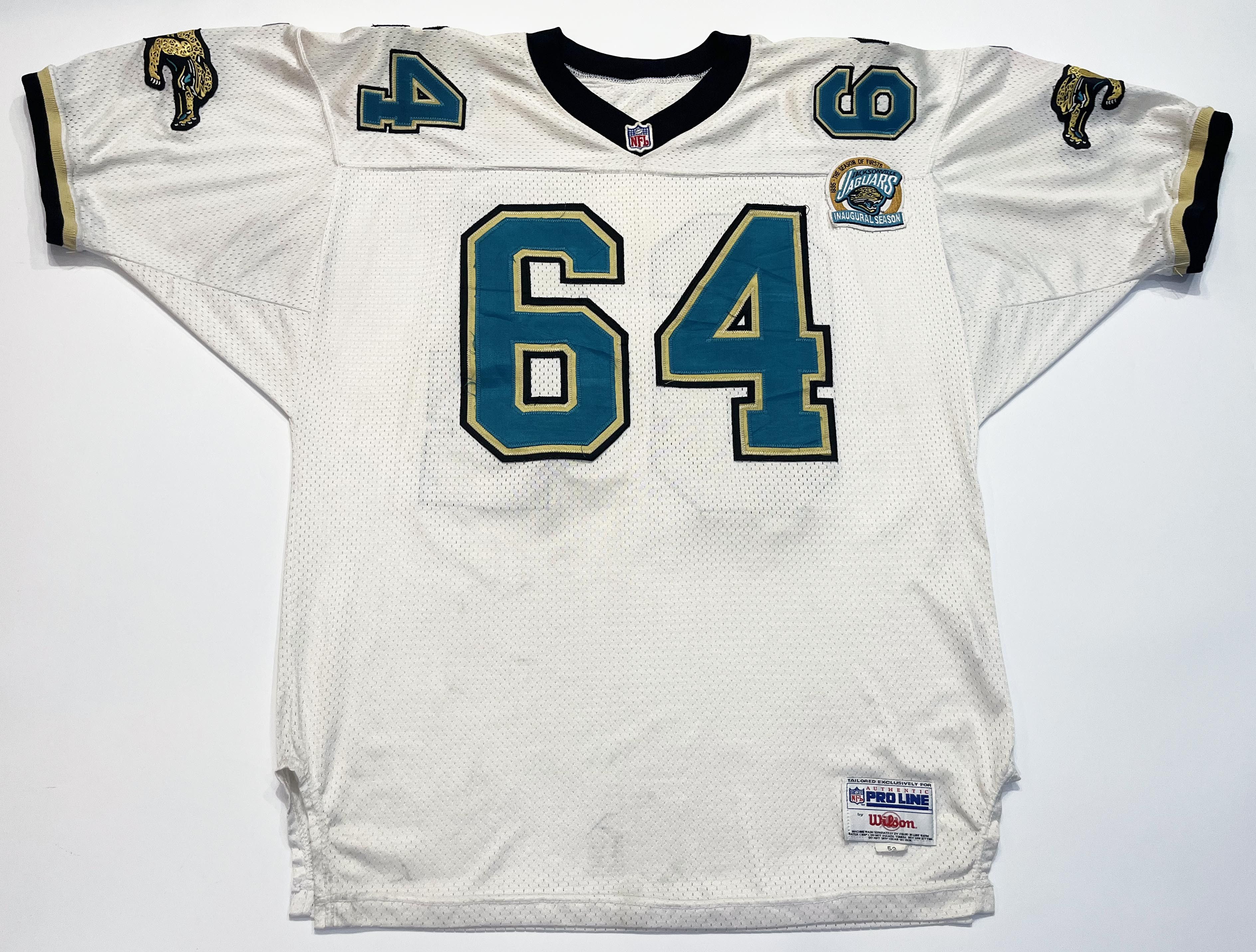 Wilson Vintage Wilson Pro Line NFL Jacksonville Jaguars #64 Jersey Size US XL / EU 56 / 4 - 1 Thumbnail