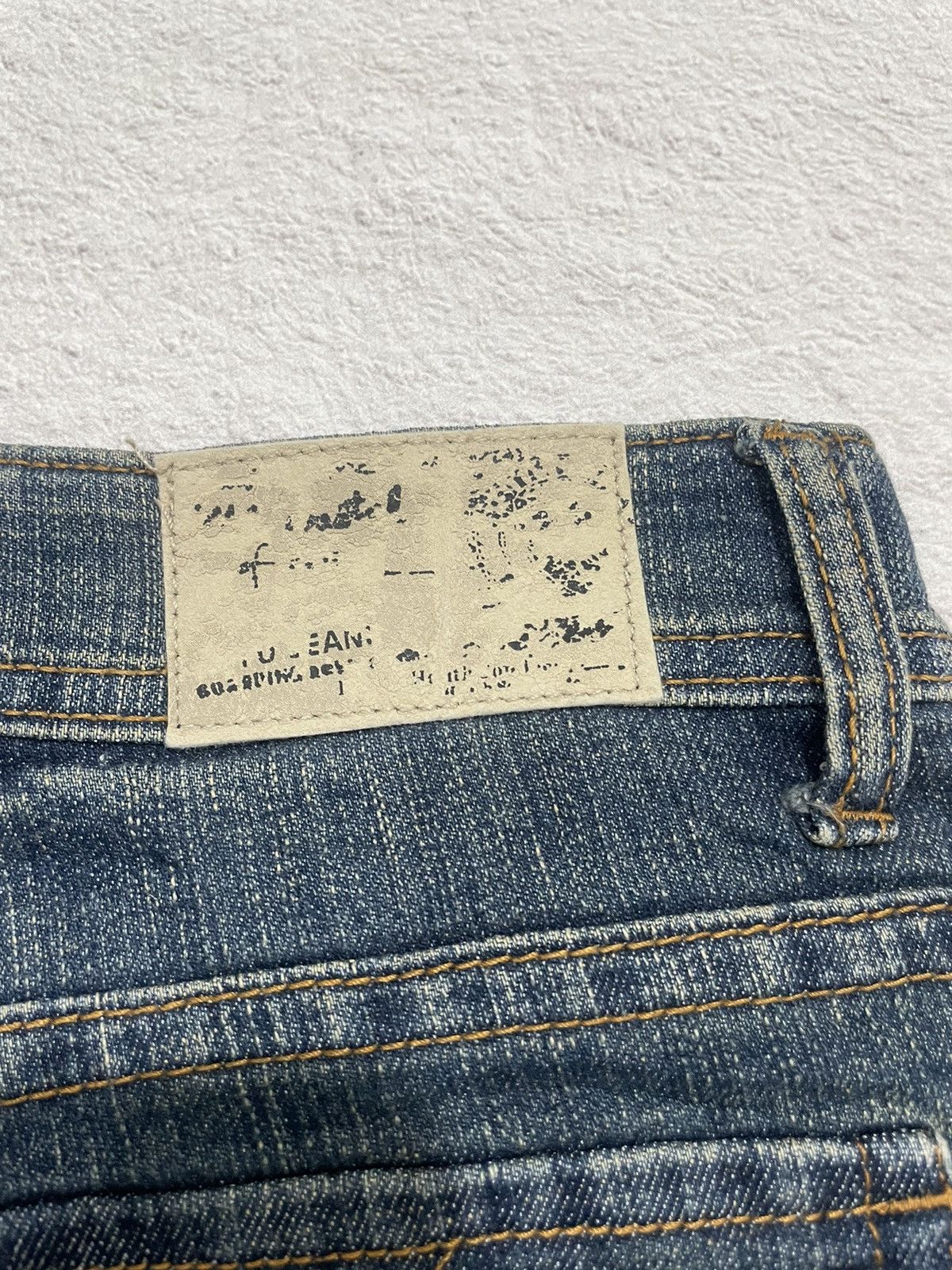 Japanese Brand 2000s Jufu Flare Raw Denim Bootcut Jeans washed Embroidered Size US 27 - 8 Thumbnail