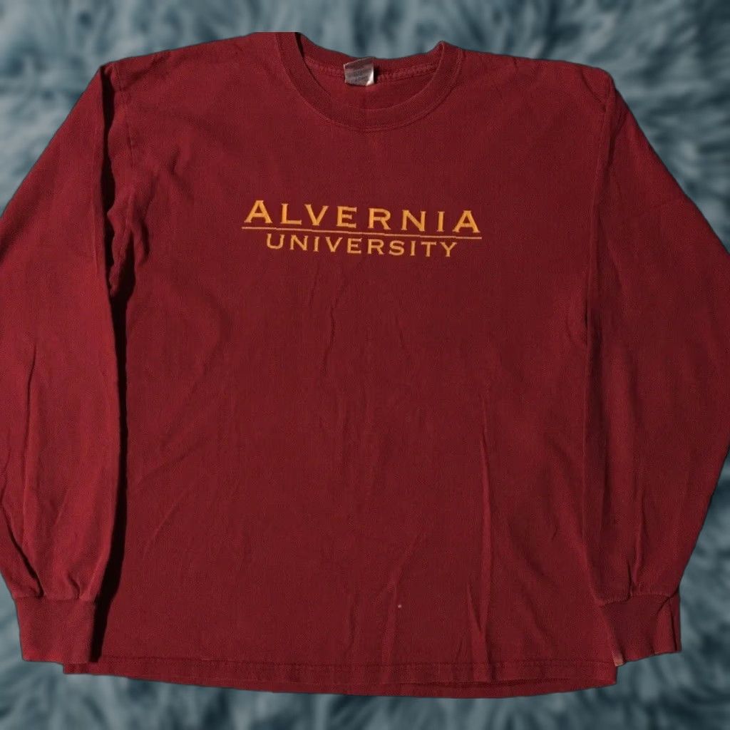 Vintage Vtg Alvernia University Doing It For U Shirt M Red 90s College Grunge Track & Field University USA Vintage Sports Shirt Mens Shirt Size US M / EU 48-50 / 2 - 1 Thumbnail
