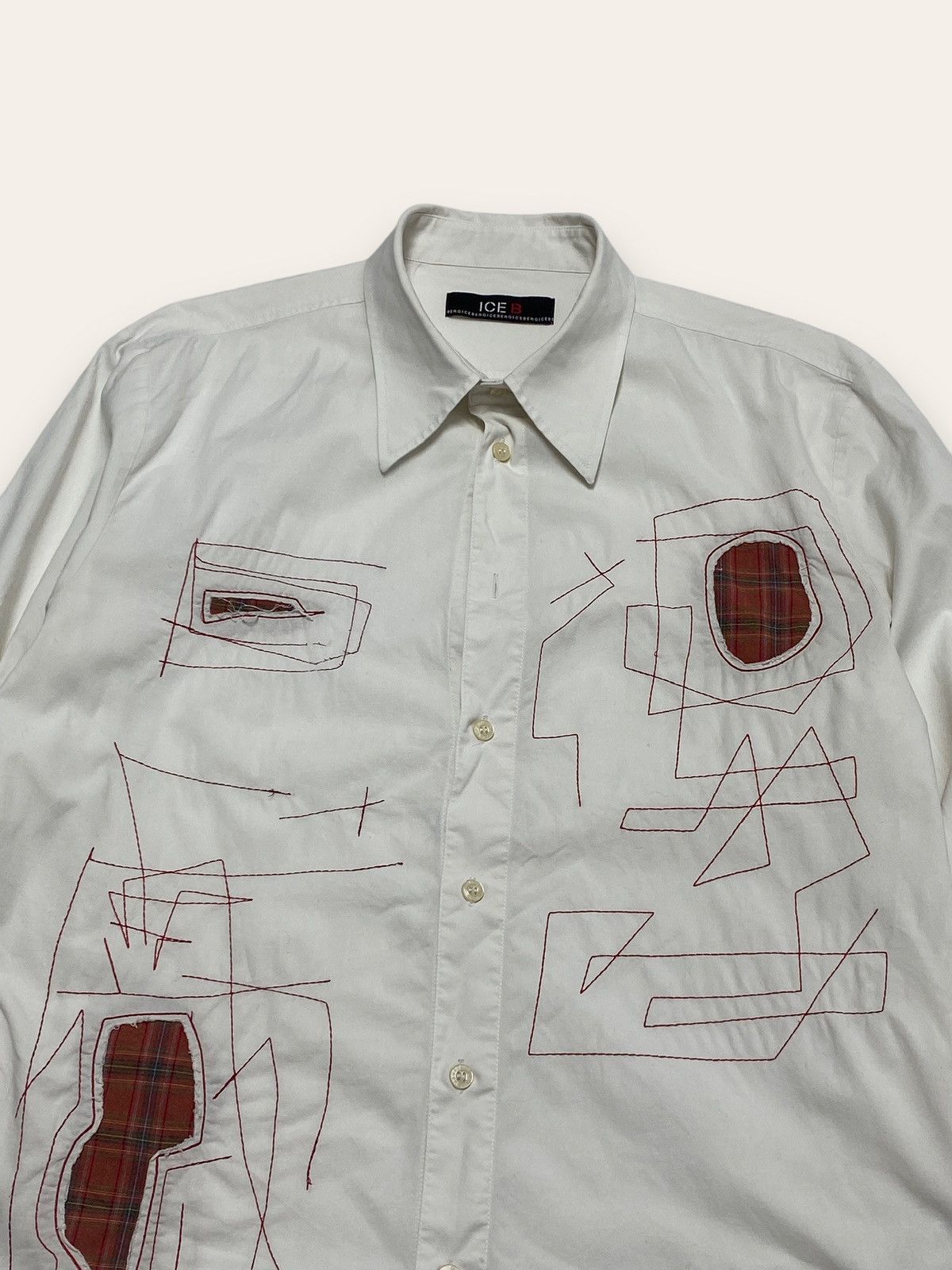 Iceberg 90s Vintage ICEBERG Abstract Art Button Up Shirt Avant Garde Size US M / EU 48-50 / 2 - 2 Thumbnail