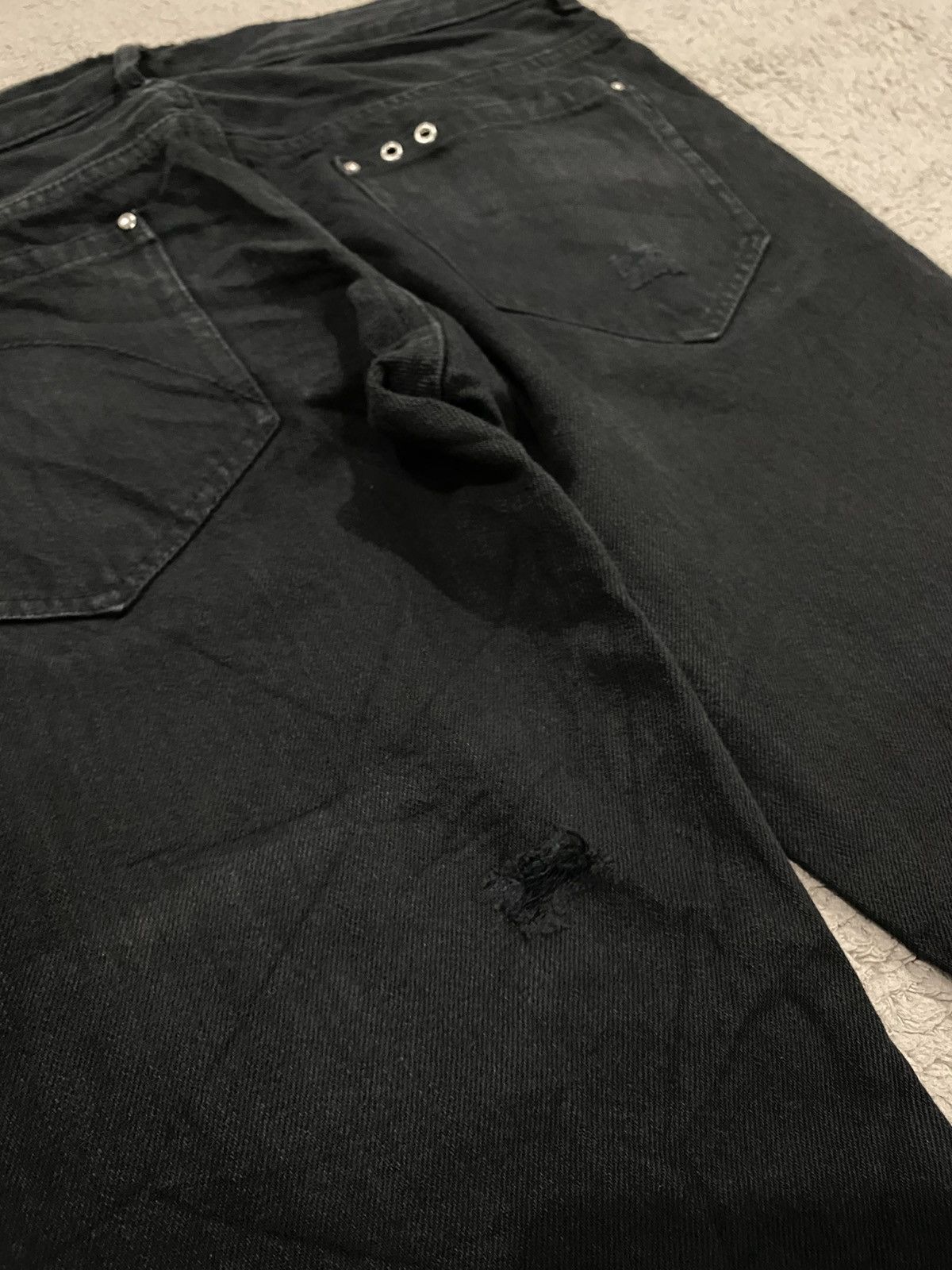 If Six Was Nine NEED GONE ‼️ No ID Black Flared Distressed like Tornado Mart Size US 33 - 15 Thumbnail