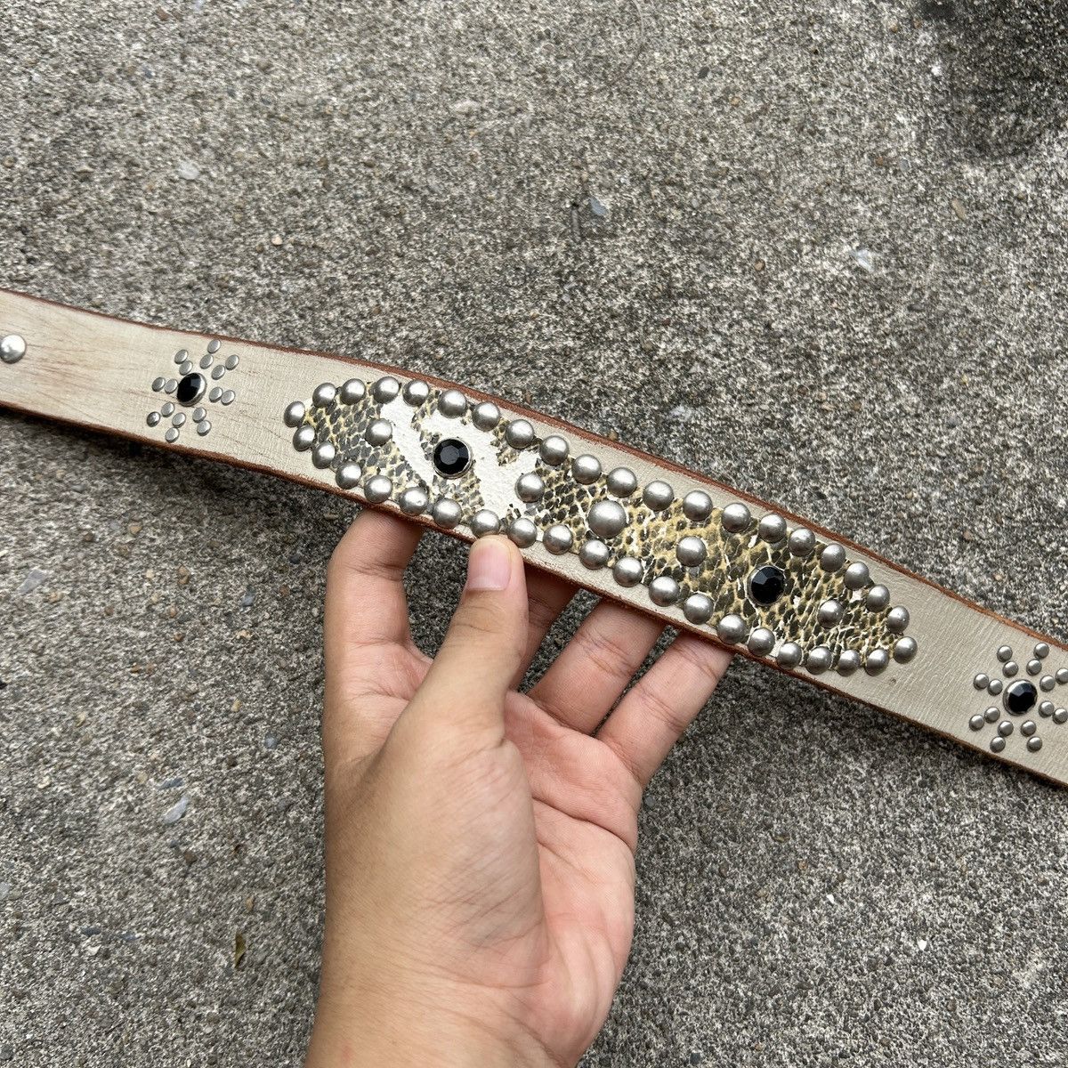 Vintage Vintage studded leather belt (Kapital Style) Size ONE SIZE - 12 Thumbnail
