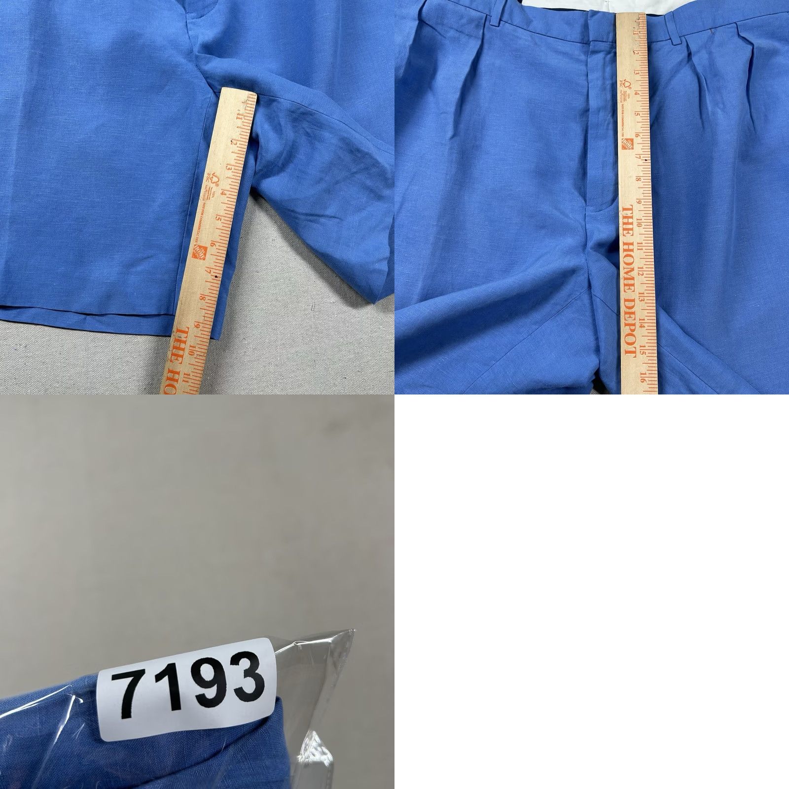 Ralph Lauren Polo Golf Ralph Lauren Mens 40 Blue Linen Silk Blend Pleated Chino Shorts Size US L / EU 52-54 / 3 - 8 Thumbnail