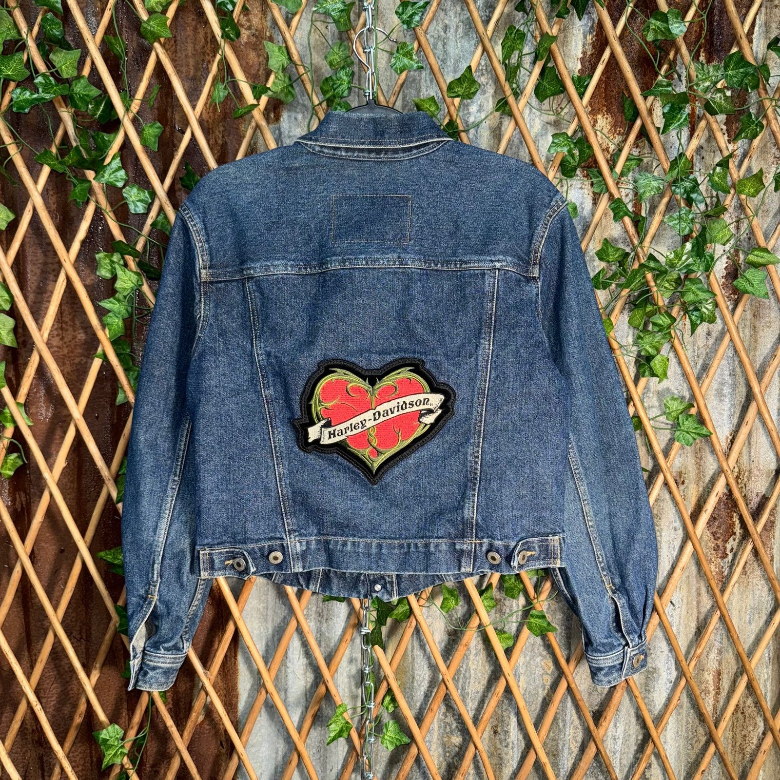 Harley Davidson Vintage Y2K Liz Claiborne harley davidson patch denim jacket Size S / US 4 / IT 40 - 1 Thumbnail