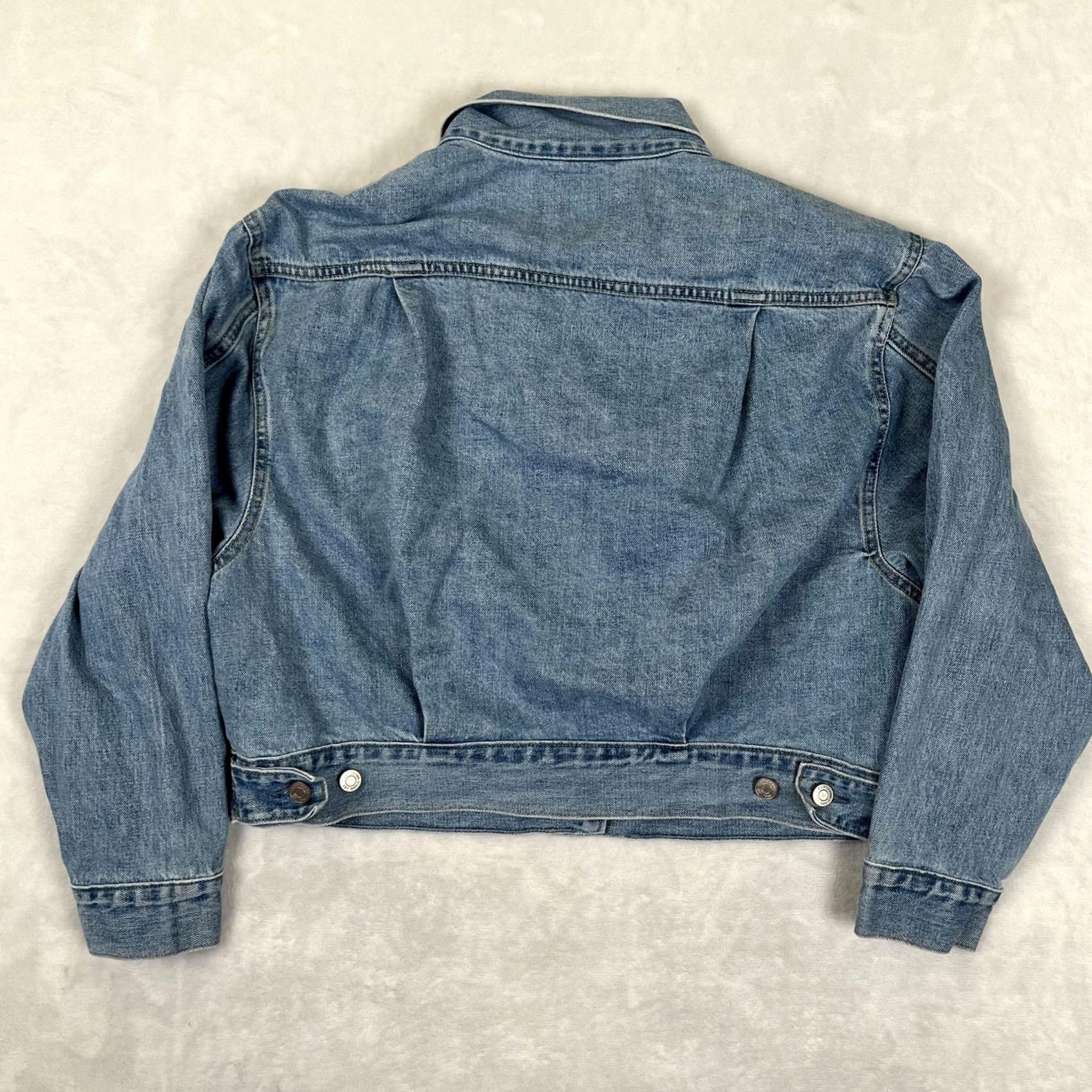 Gap Gap Denim Jacket Womens Large Blue Cropped Oversized Button Front Casual Cotton Jacket Size 36" / US 14 / IT 50 - 6 Thumbnail